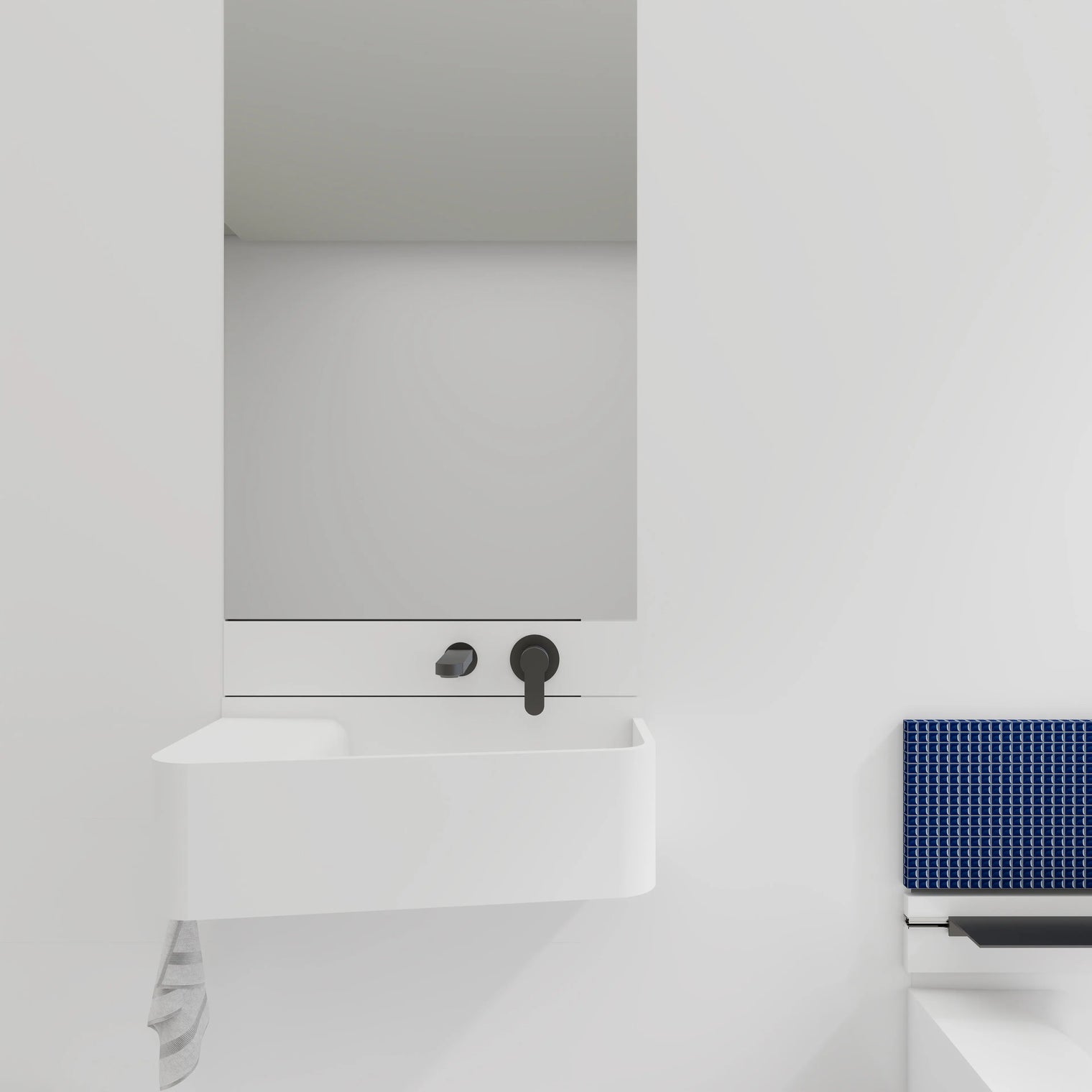 ELEMENTS Wall-Mount Washbasins Bowl on Right w/towel bar INFINITE BATH