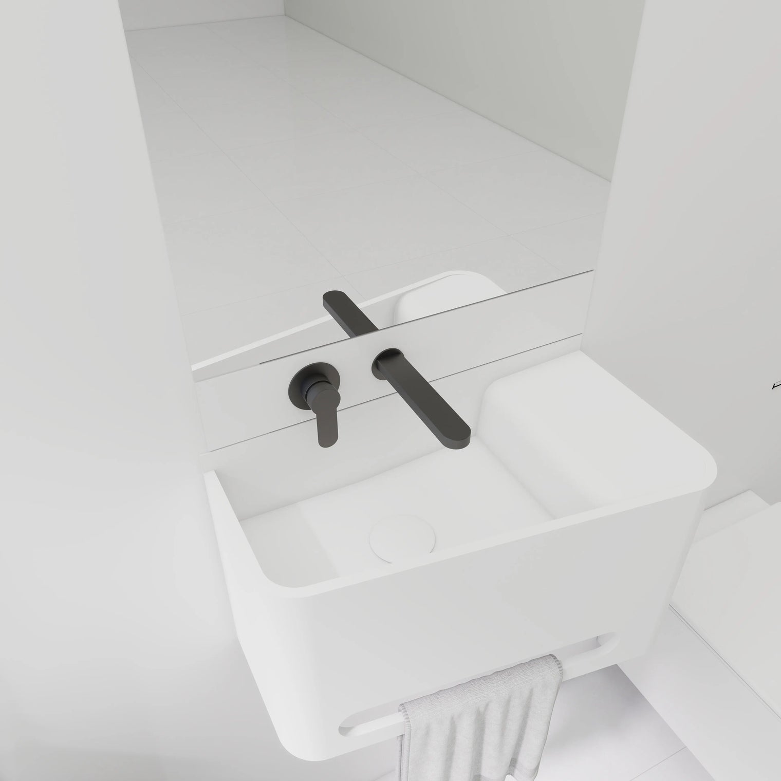 ELEMENTS Wall-Mount Washbasins Bowl on Left INFINITE BATH