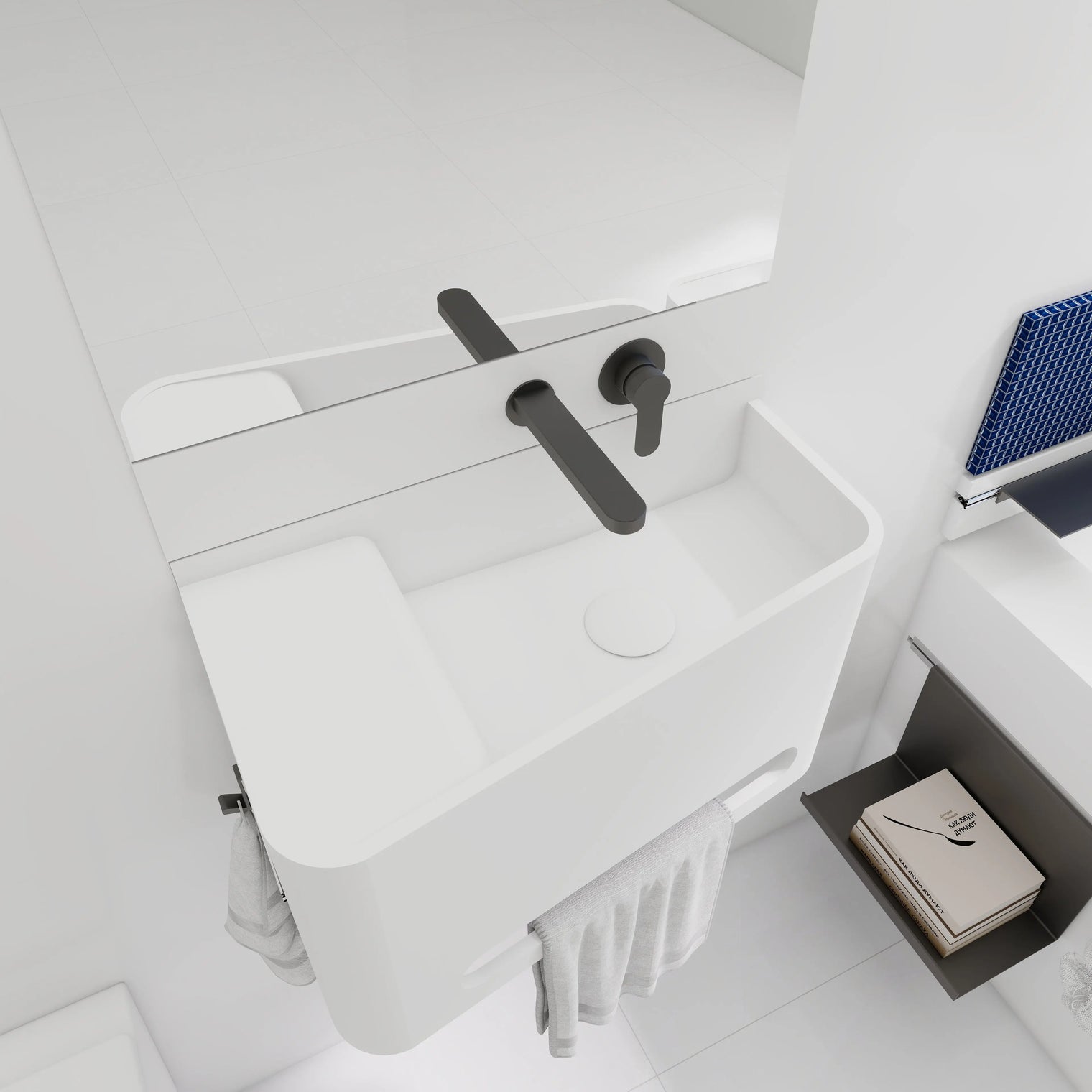 ELEMENTS Wall-Mount Washbasins Bowl on Right INFINITE BATH