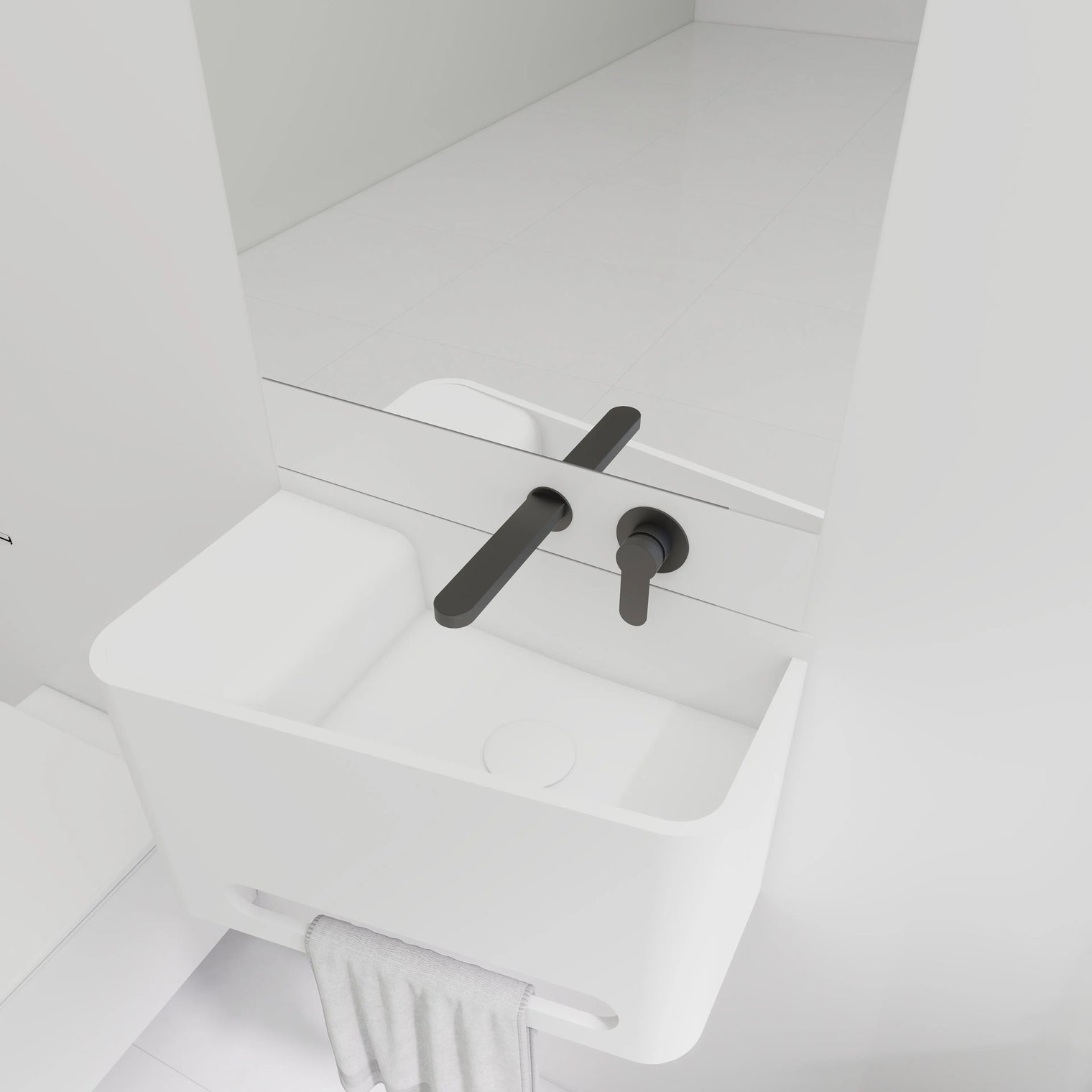 ELEMENTS Wall-Mount Washbasins Bowl on Right INFINITE BATH