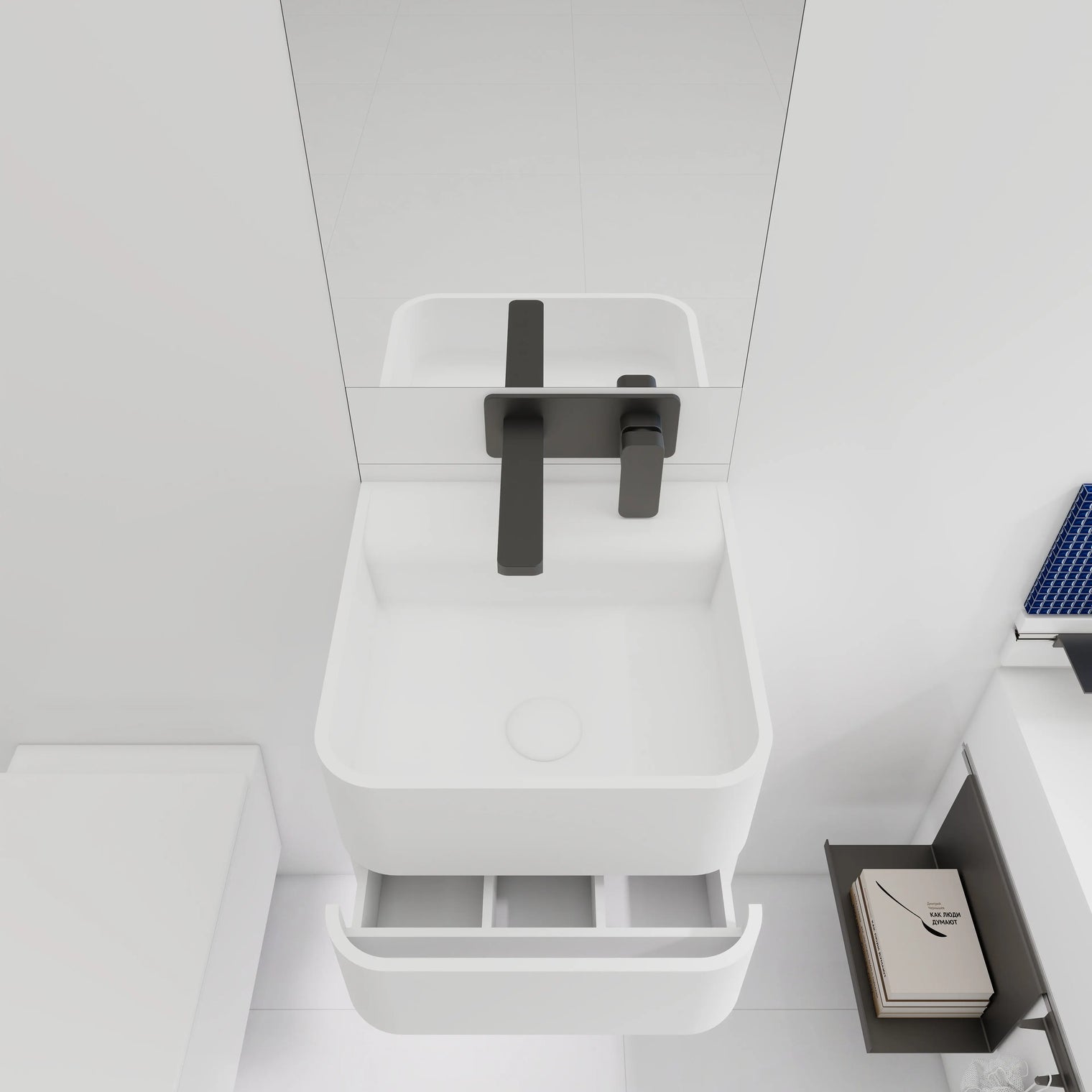 ELEMENTS Wall-Mount Washbasins w/Drawer INFINITE BATH