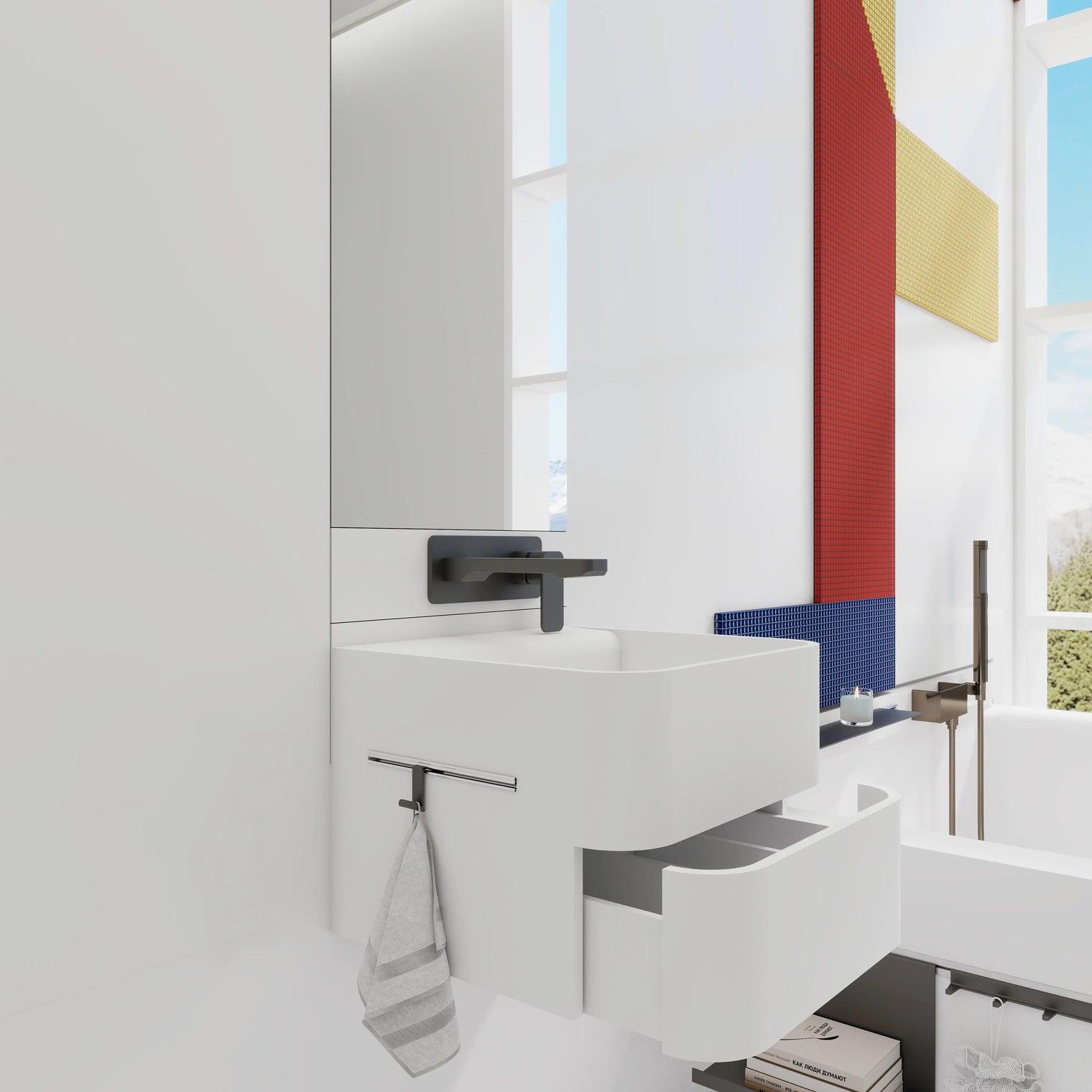 ELEMENTS Wall-Mount Washbasins w/Drawer INFINITE BATH