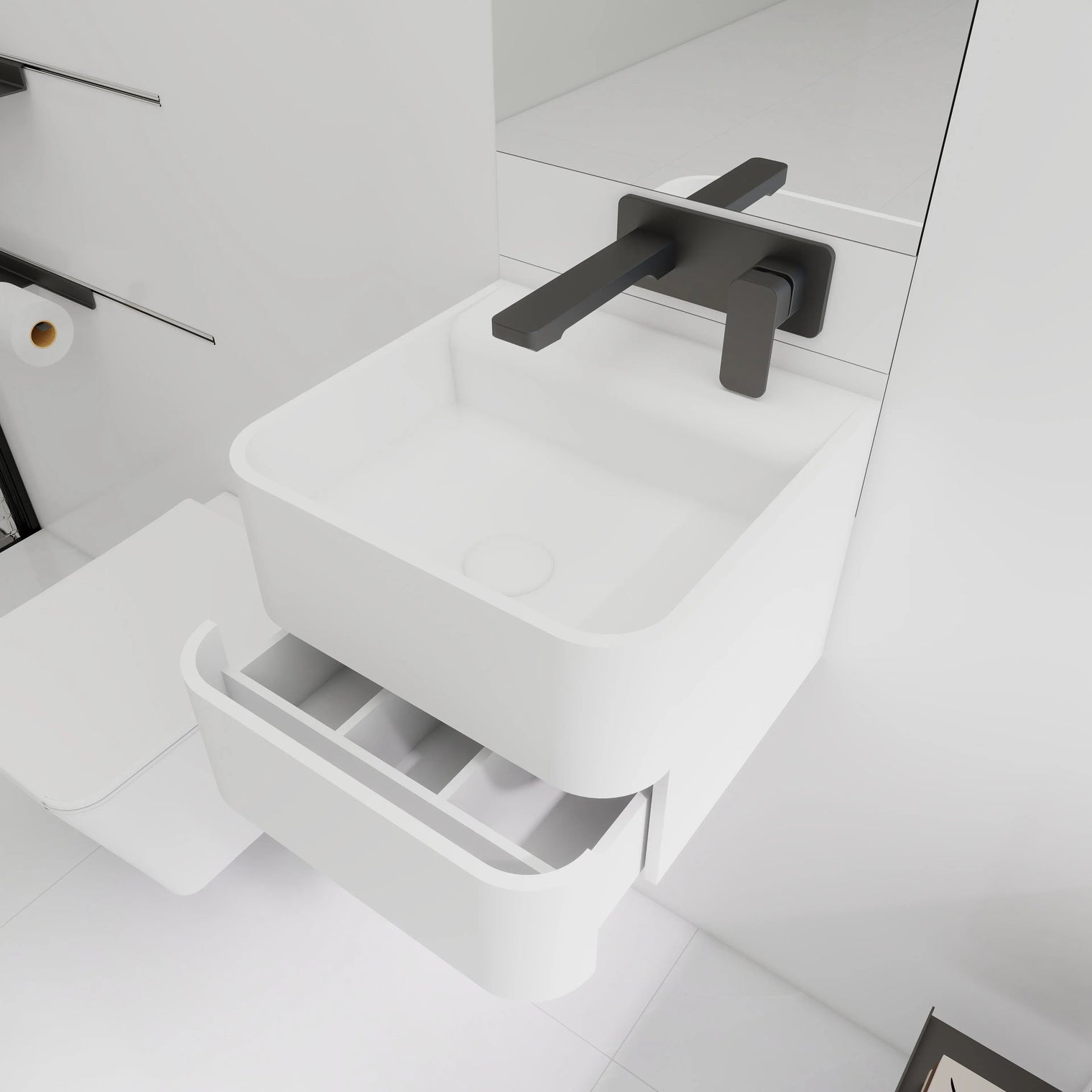 ELEMENTS Wall-Mount Washbasins w/Drawer INFINITE BATH