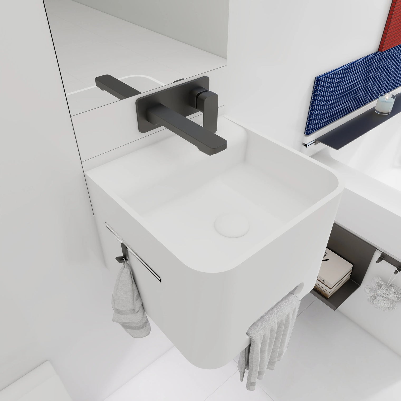 ELEMENTS Wall-Mount Washbasins w/towel bar INFINITE BATH