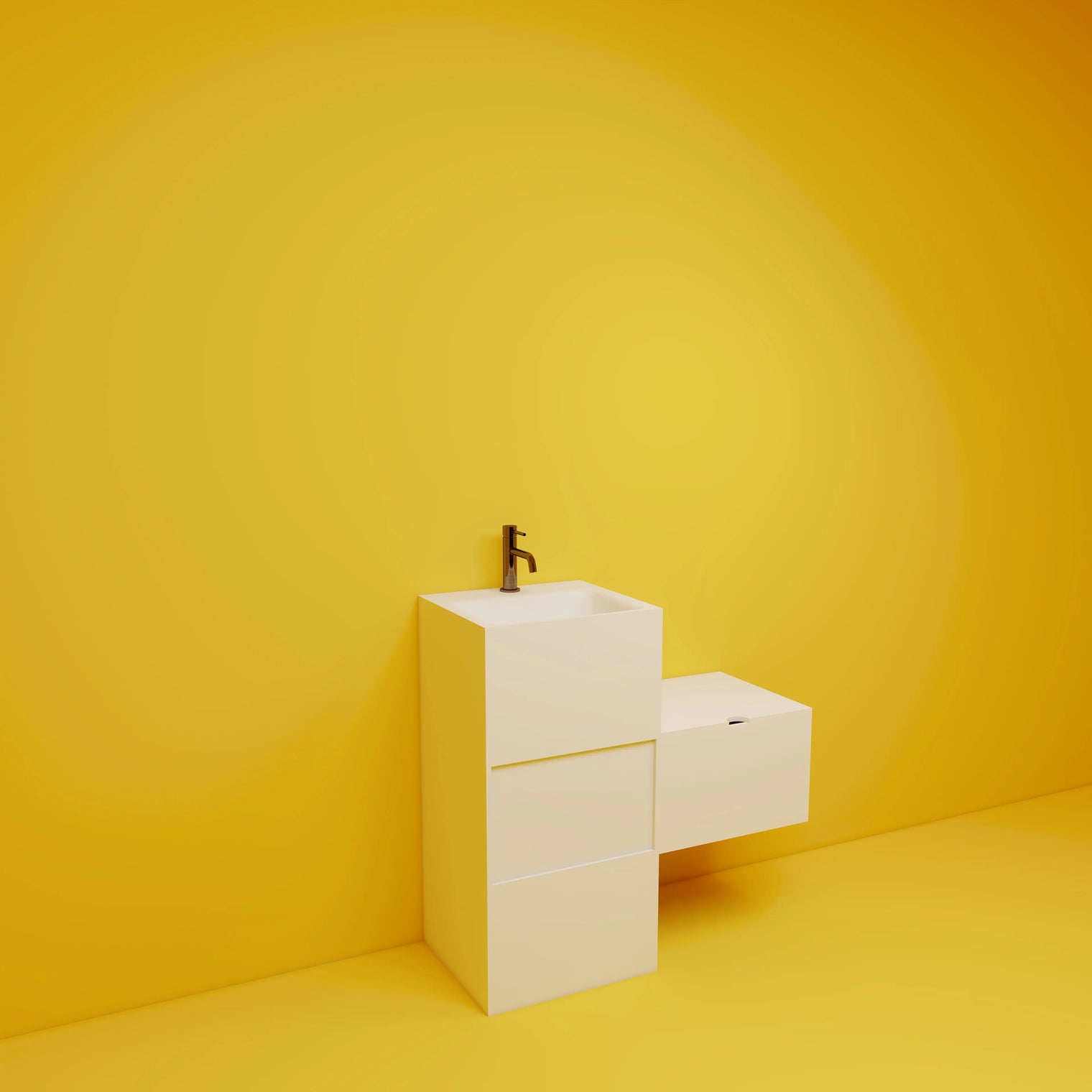 TETRIS Pedestal Modules TETRIS T Cosmetic Drawer on Right