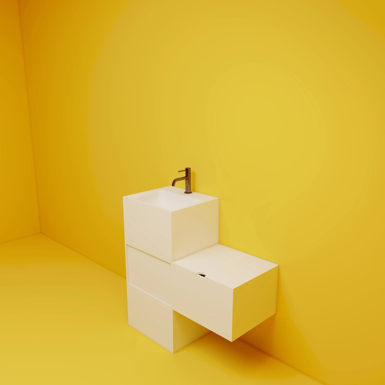 TETRIS Pedestal Modules TETRIS T Cosmetic Drawer on Right