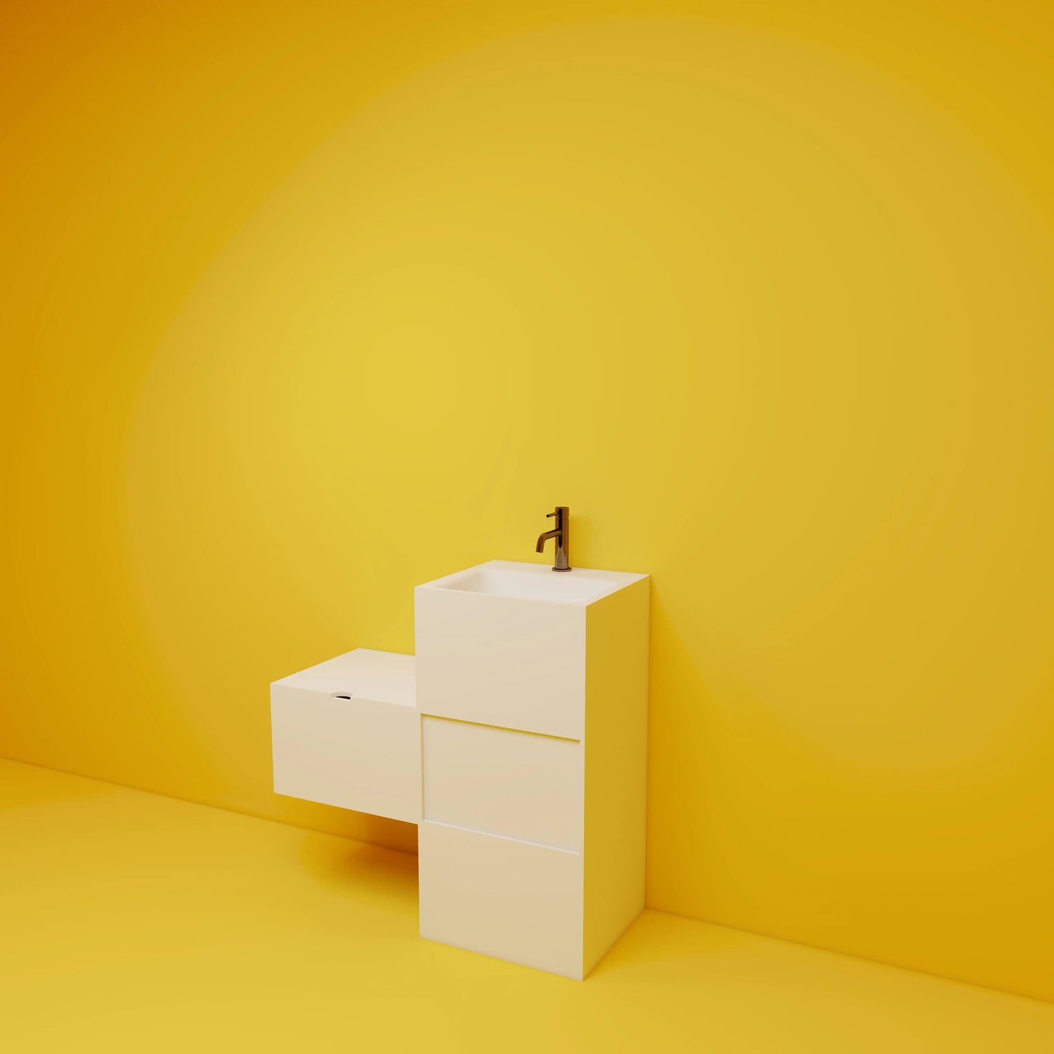 TETRIS Pedestal Modules TETRIS T Cosmetic Drawer on left