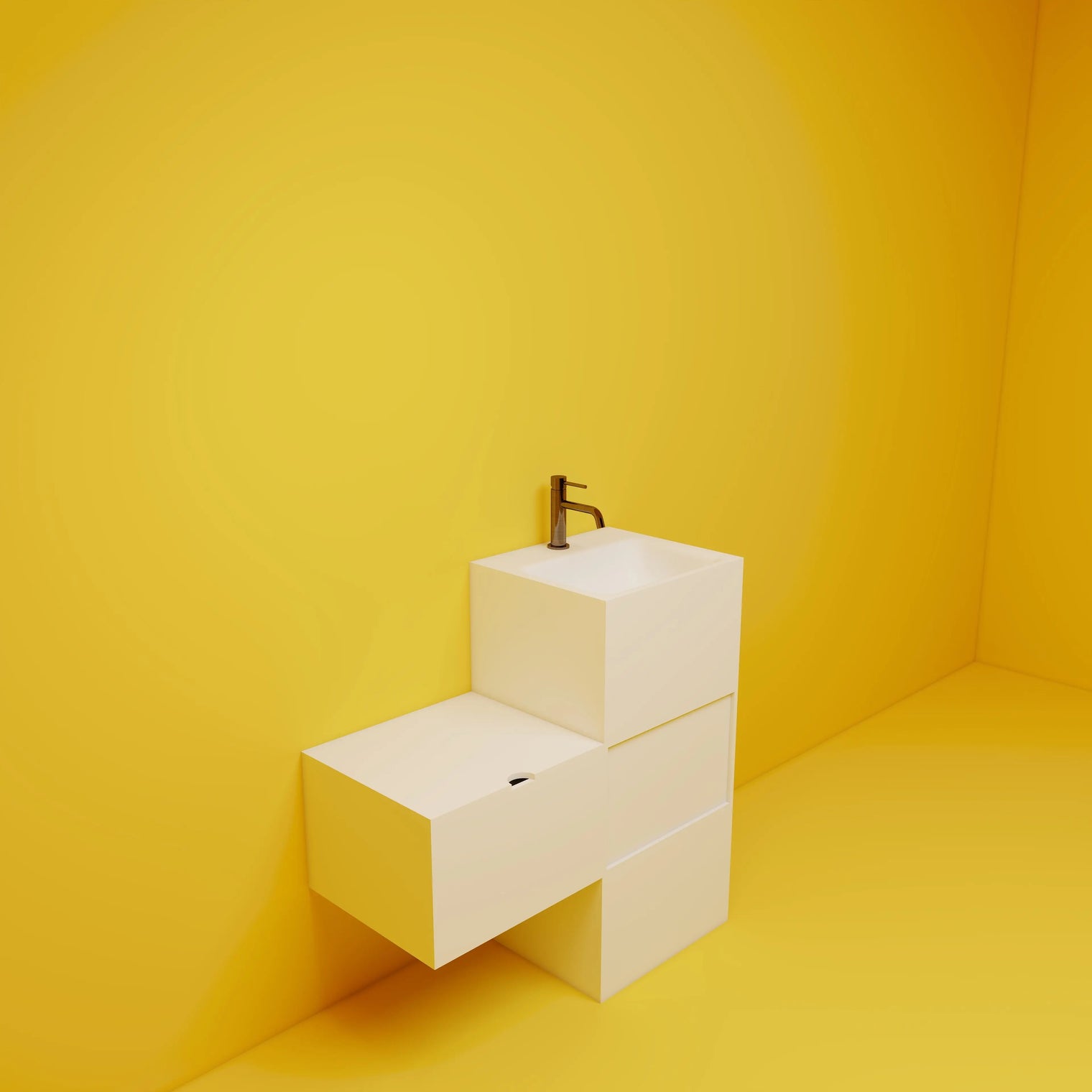 TETRIS Pedestal Modules TETRIS T Cosmetic Drawer on left