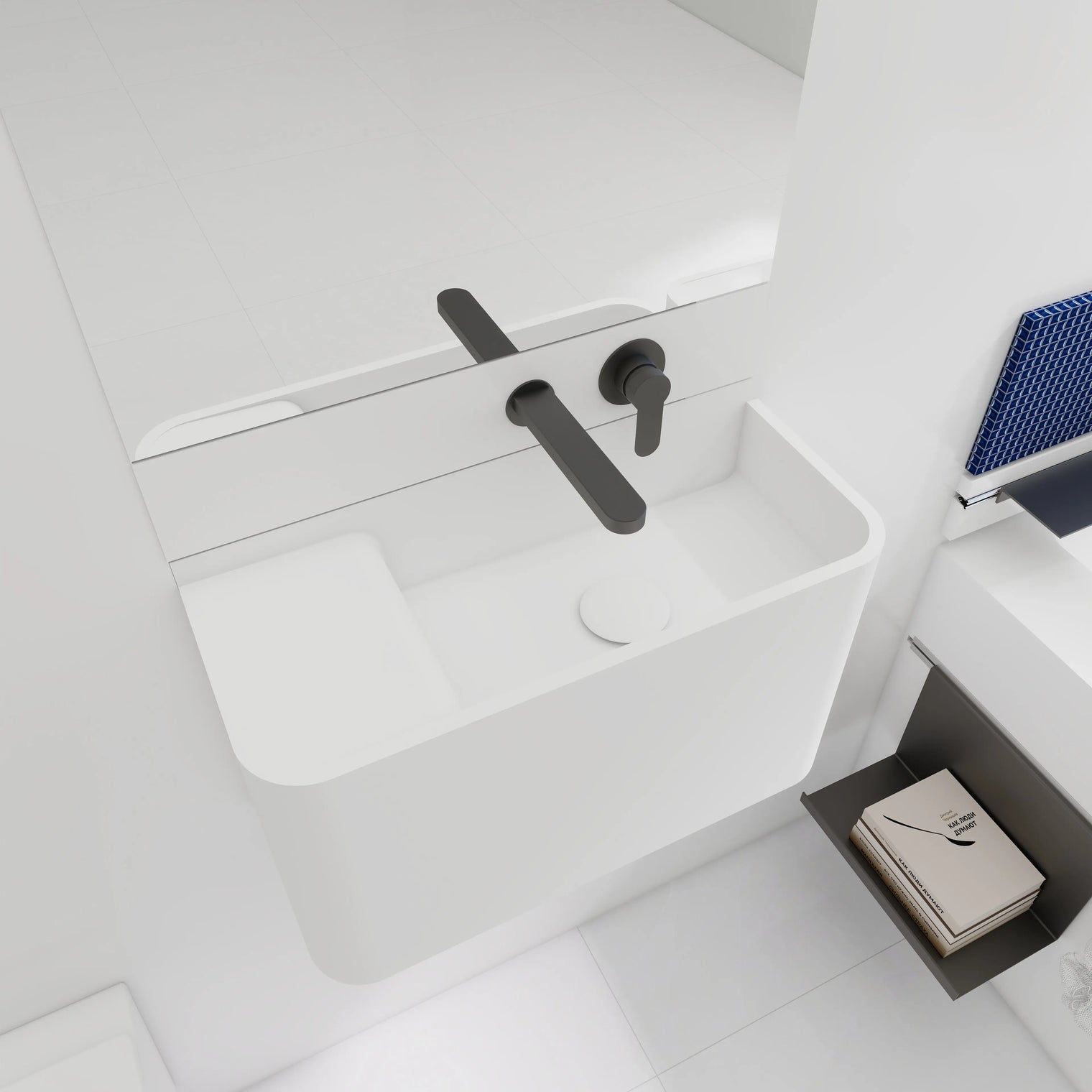 ELEMENTS Wall-Mount Washbasins Bowl on Right INFINITE BATH