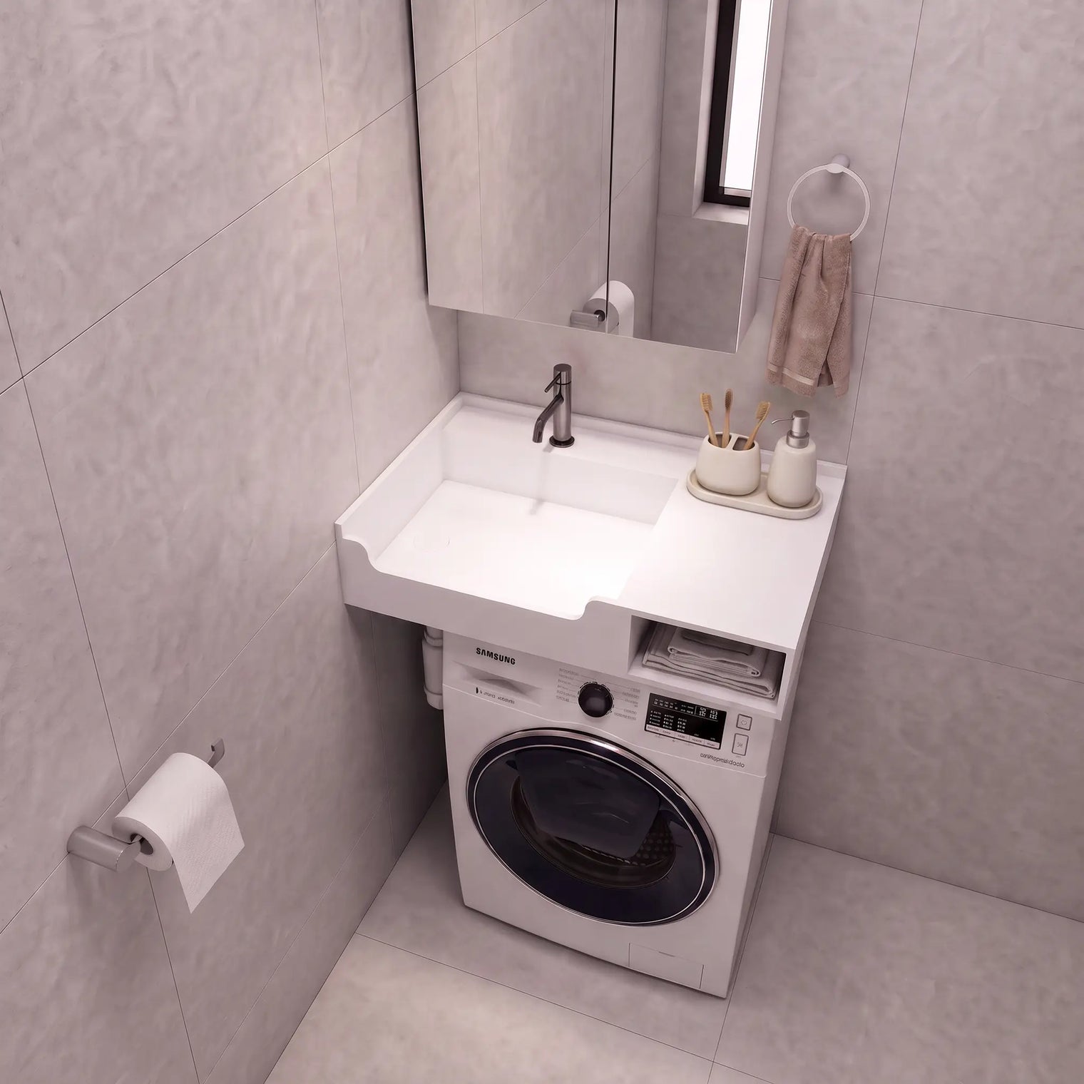 PURE Laundry Sink WM 80L w/Shelf