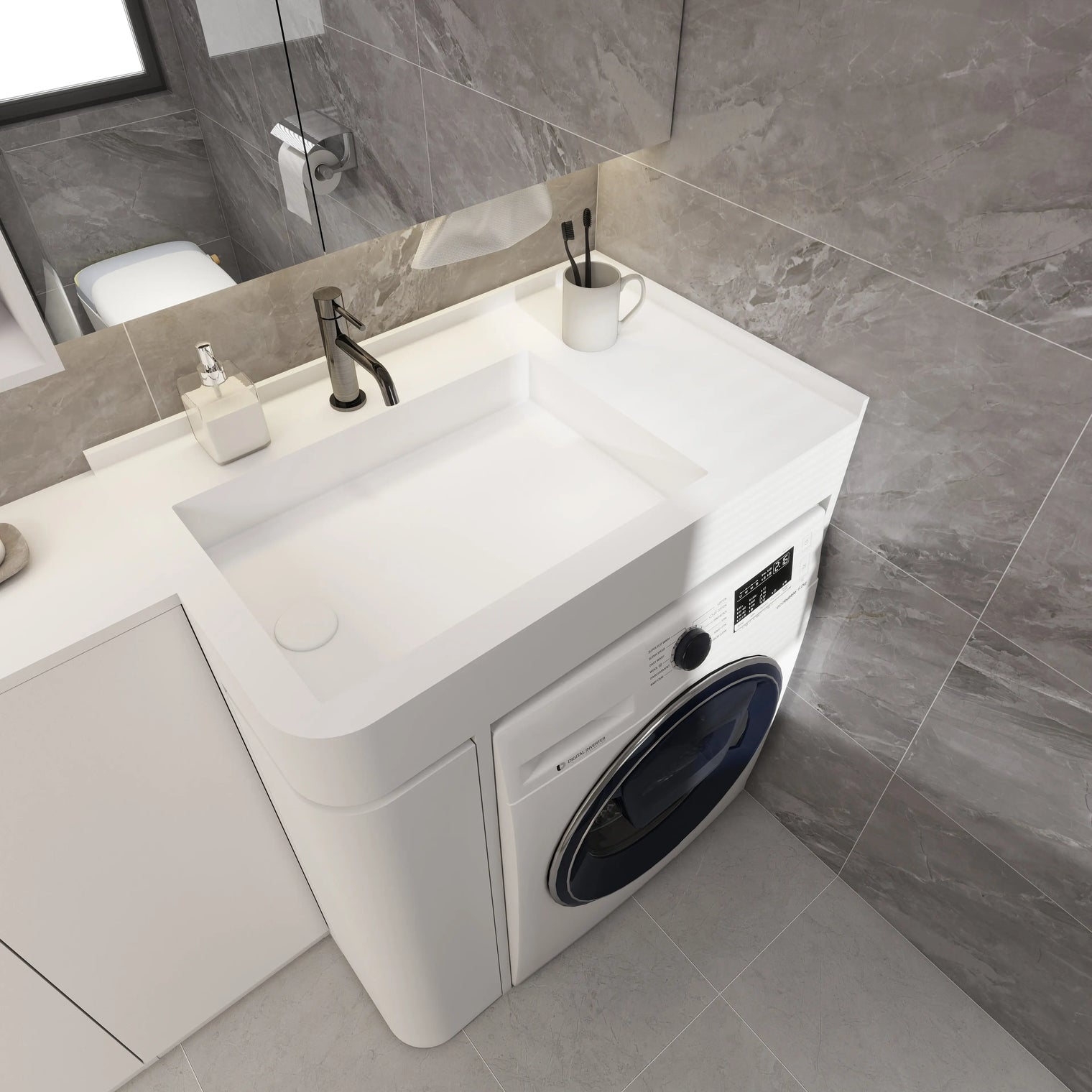 PURE Laundry Sink 85LH Curve Combo