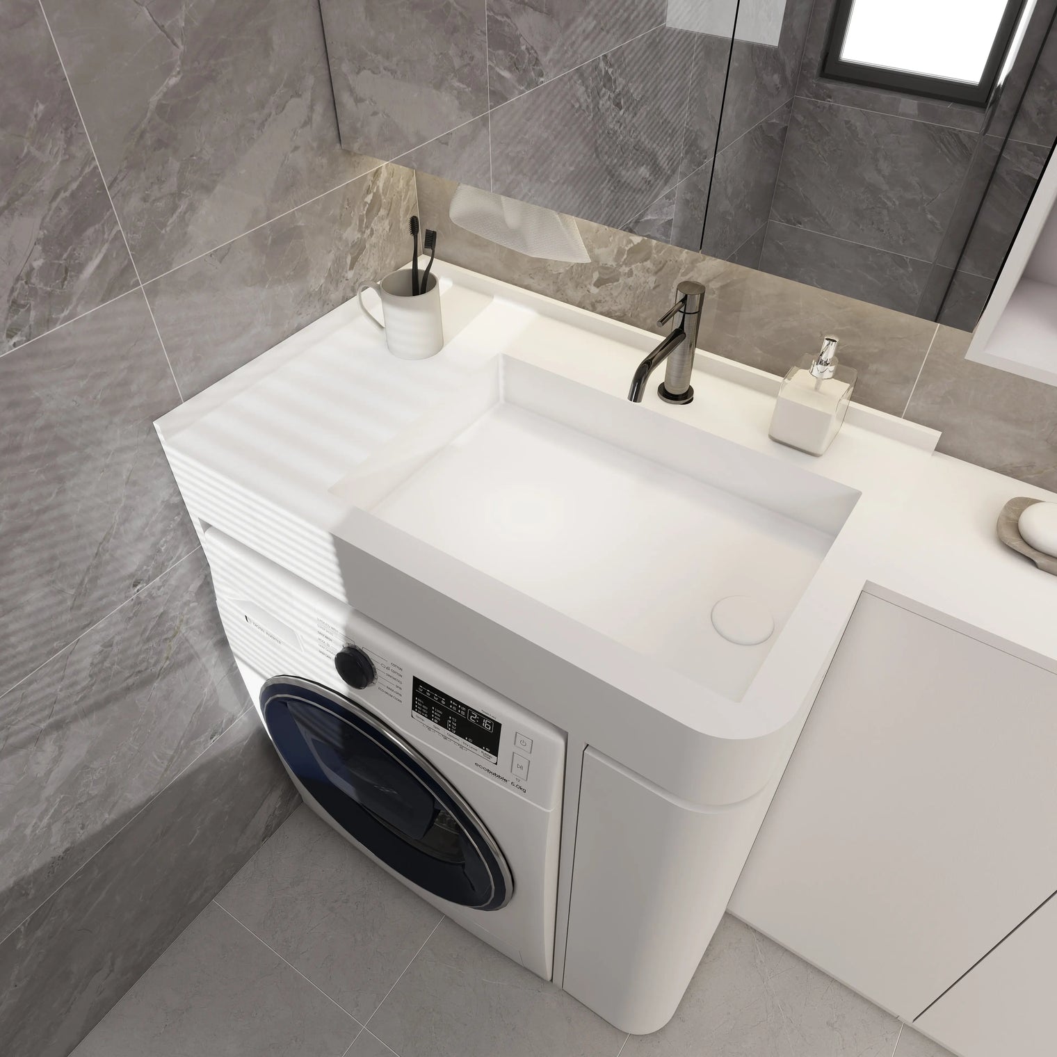 PURE Laundry Sink 85RH Curve Combo