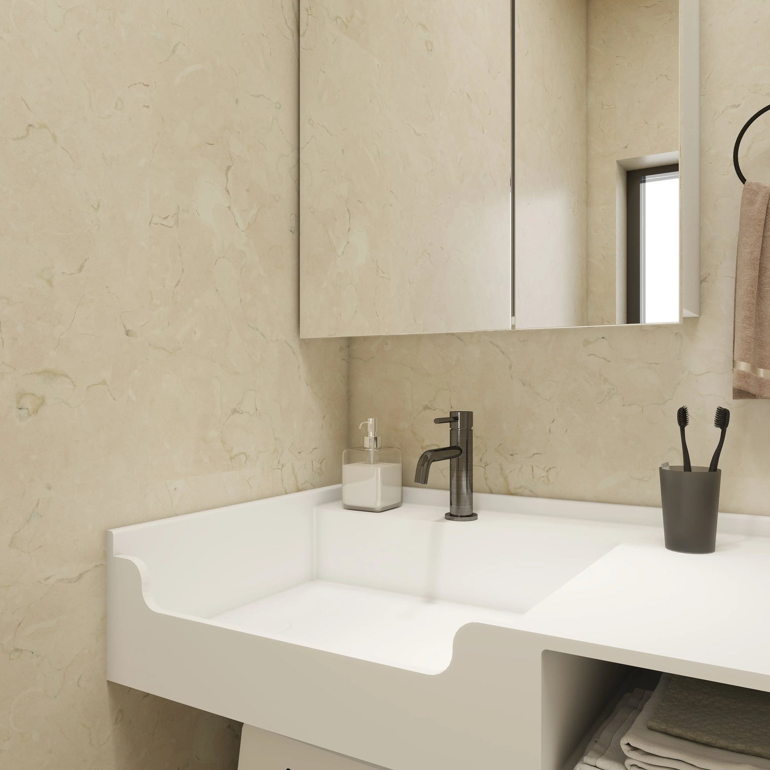 PURE Laundry Sink WM 80L w/Shelf INFINITE