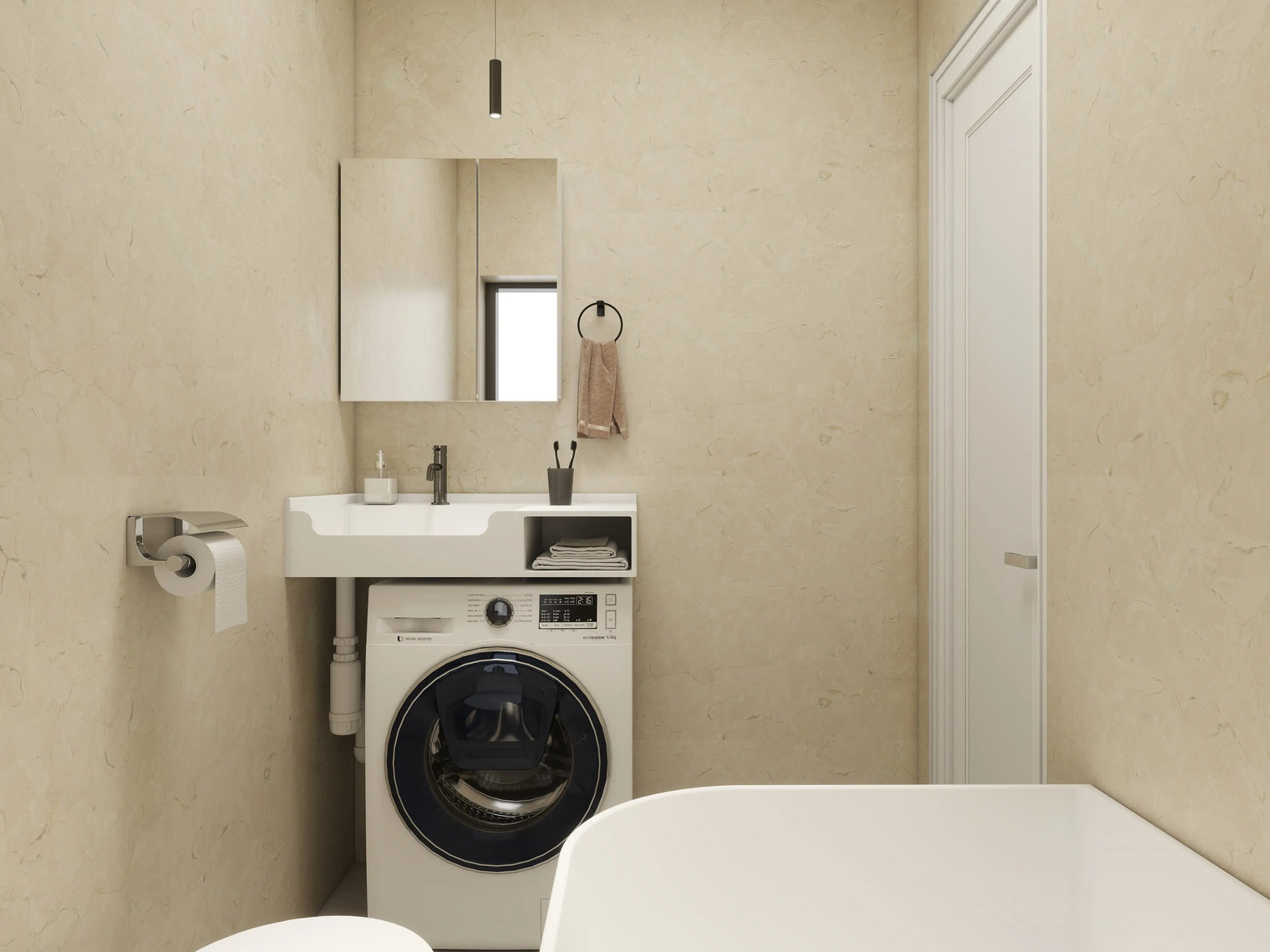 PURE Laundry Sink WM 80L w/Shelf INFINITE