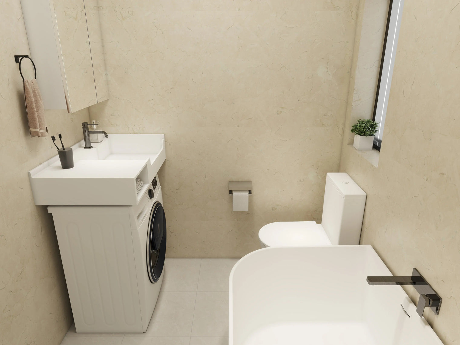 PURE Laundry Sink WM 80R w/Shelf INFINITE