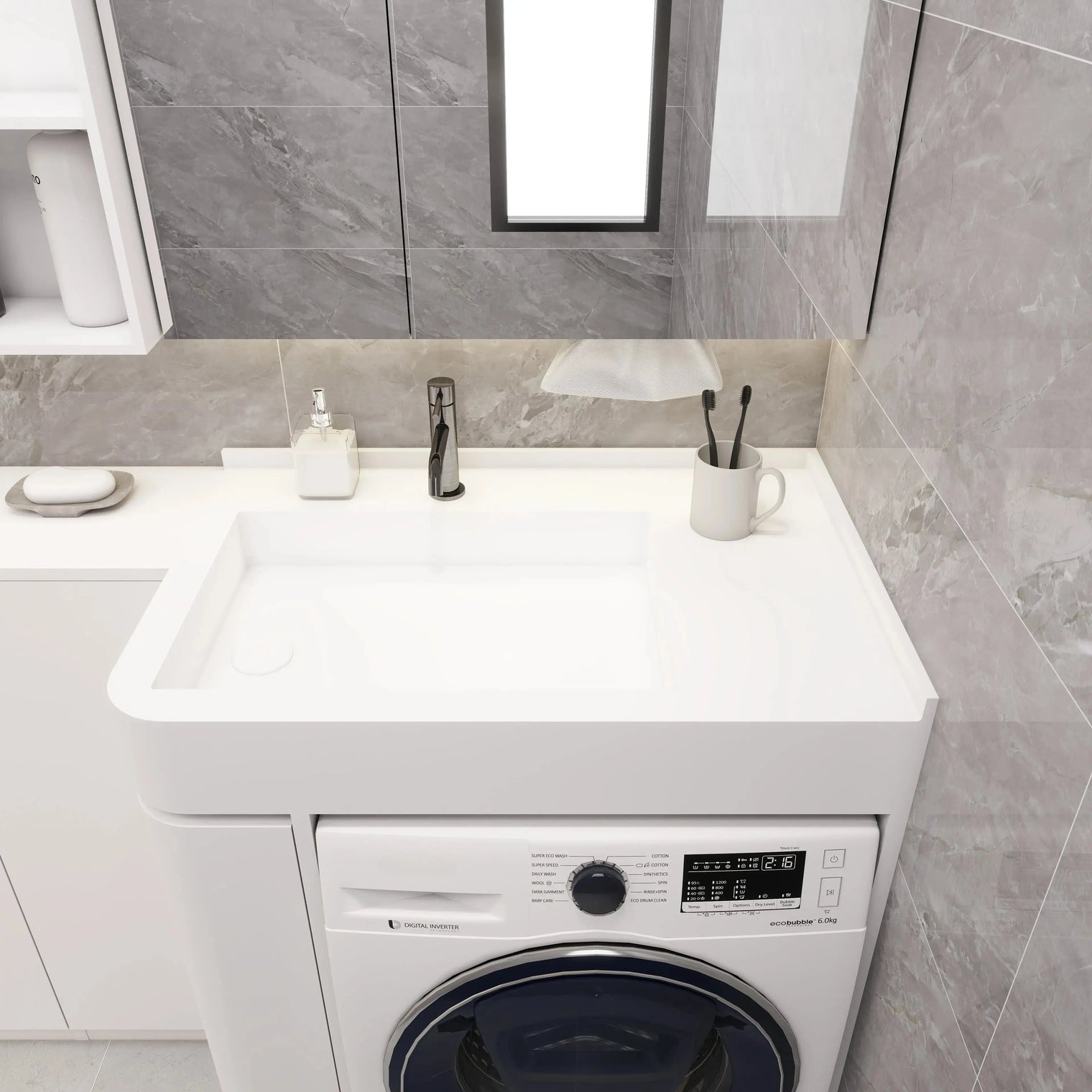 PURE Laundry Sink 85LH Curve Combo