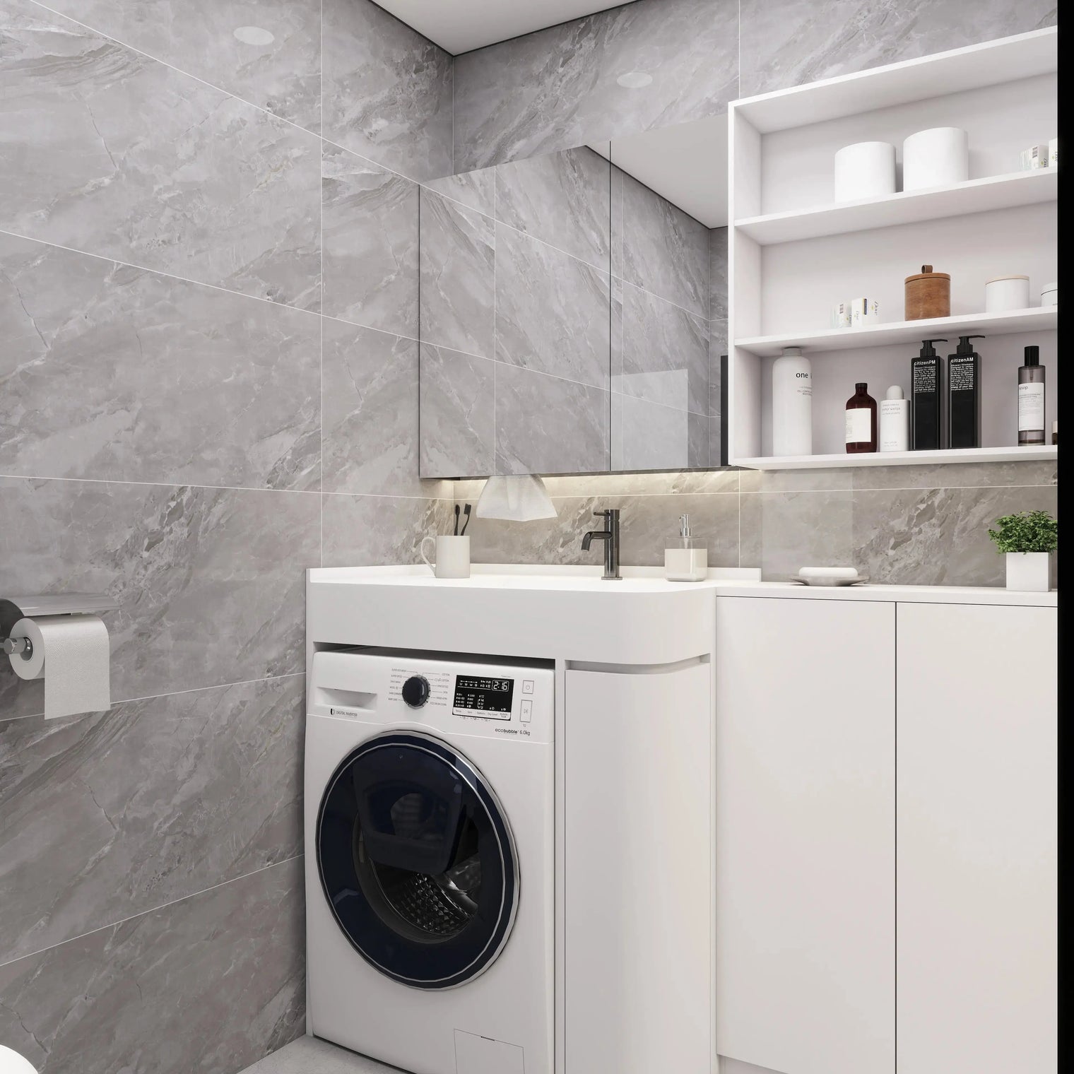 PURE Laundry Sink 85RH Curve Combo
