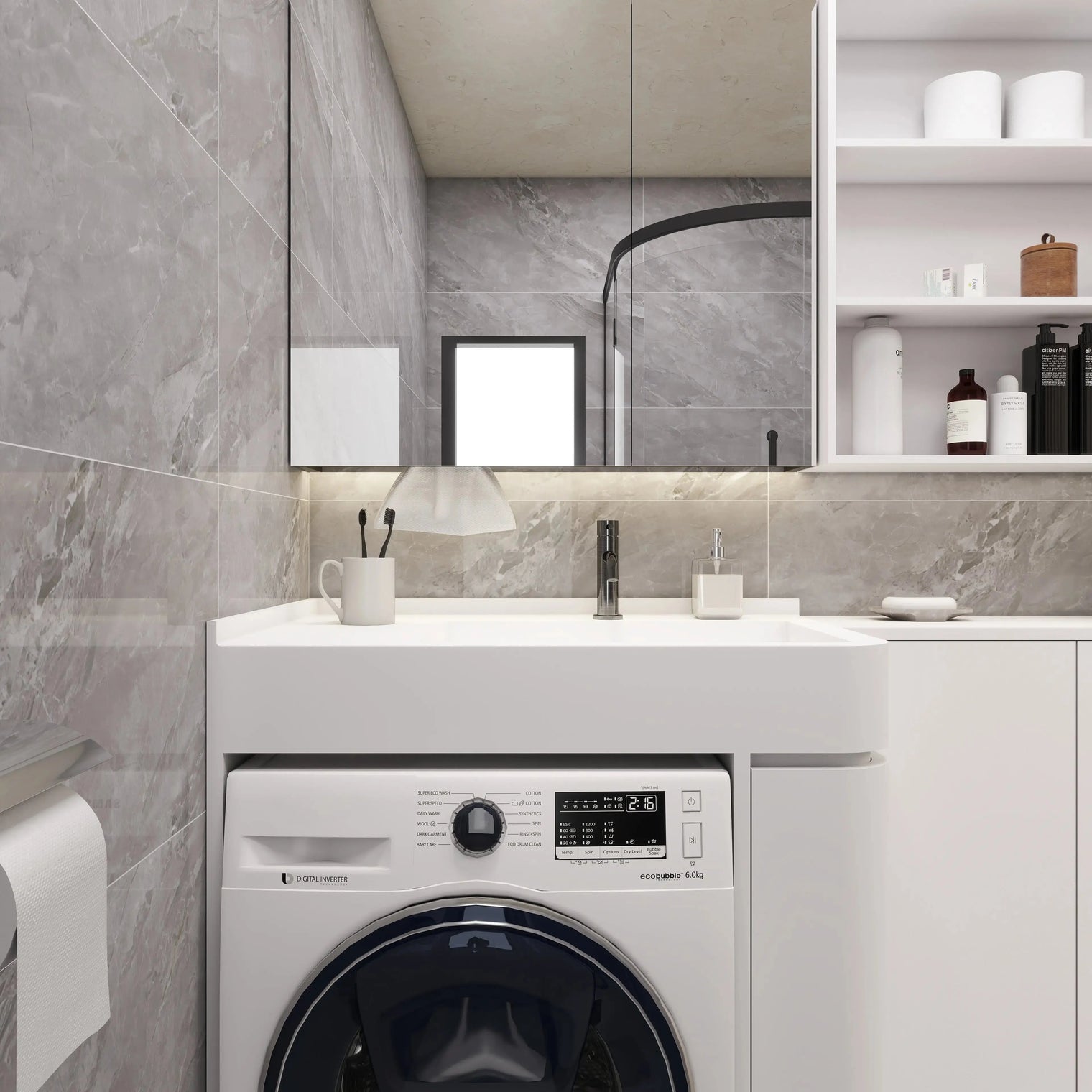 PURE Laundry Sink 85RH Curve Combo
