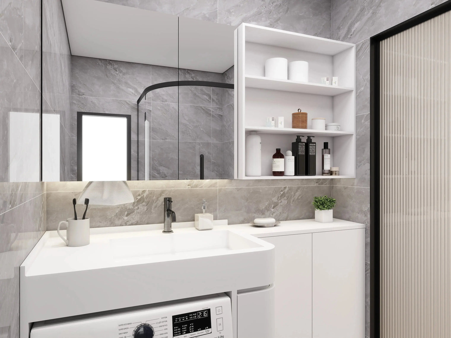 PURE Laundry Sink 85RH Curve Combo
