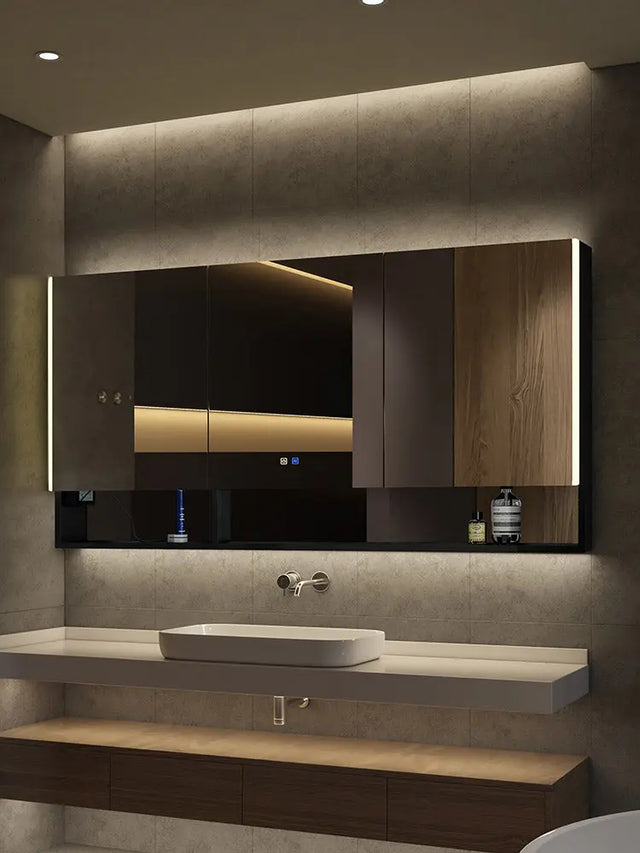 LUGO Mirror Cabinet 150-Bathroom Vanities-INFINITE-訂造洗手盆,浴室翻新, small size bathtubs, custom-made bathtub HK,freestanding bathtub Hong Kong, 獨立式 浴缸 香港, premium bathtub brands HK, Where to buy bathtubs in Hong Kong, best custom bathroom furniture HK, Infinite Bath, Infinite浴缸, Cloakroom,Vanities, Mirrors,Bathroom Furniture, 浴室裝修,浴室 櫃 訂造