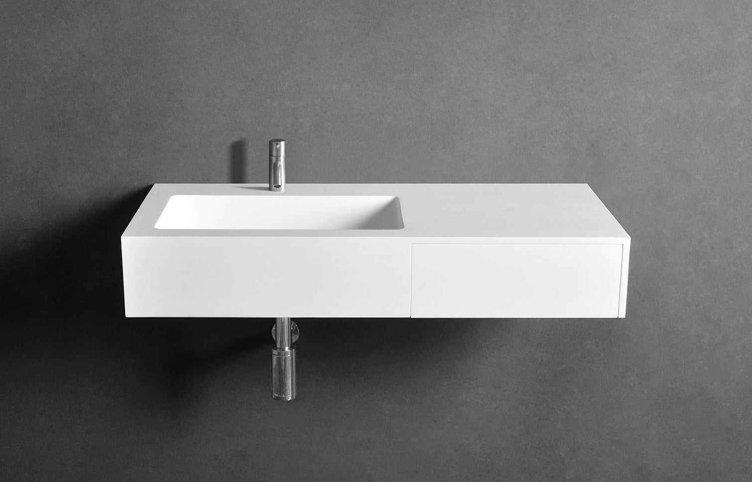 Vesta WM 90L w/Drawer-WALL MOUNT WASHBASINS-訂造一體無縫洗手盆,Tailor made Washbasins,waterbasin hk, 浴室物料,浴室裝修,訂造洗手盆,浴室翻新,Bathroomware ,Bespoke bathroom,浴室配件,訂造浴室潔具,訂造浴室傢俬,香港 浴室設計 公司,best custom bathroom furniture HK, Infinite Bath