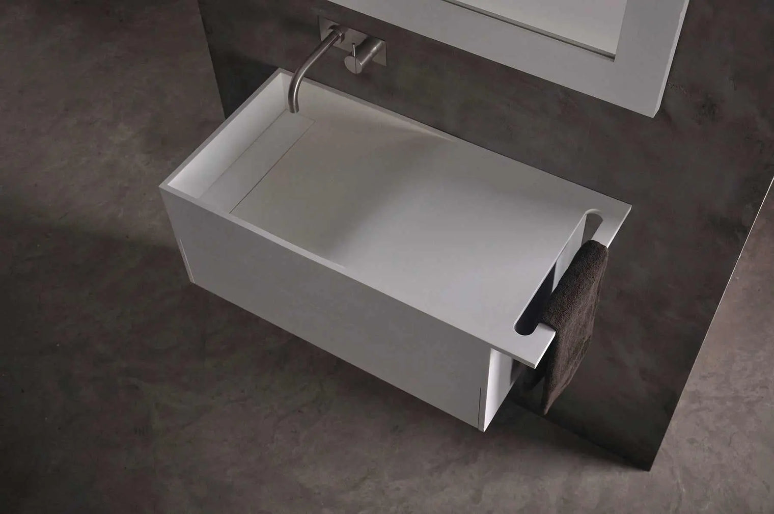 Christianssand WM 80L w/Drawer-WALL MOUNT WASHBASINS-訂造一體無縫洗手盆,Tailor made Washbasins,waterbasin hk, 浴室物料,浴室裝修,訂造洗手盆,浴室翻新,Bathroomware ,Bespoke bathroom,浴室配件,訂造浴室潔具,訂造浴室傢俬,香港 浴室設計 公司,best custom bathroom furniture HK, Infinite Bath