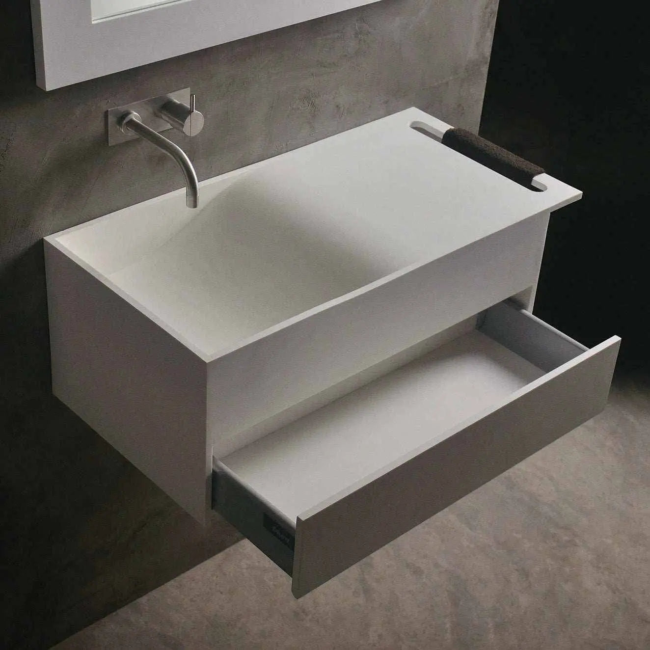 Christianssand WM 80L w/Drawer-WALL MOUNT WASHBASINS-訂造一體無縫洗手盆,Tailor made Washbasins,waterbasin hk, 浴室物料,浴室裝修,訂造洗手盆,浴室翻新,Bathroomware ,Bespoke bathroom,浴室配件,訂造浴室潔具,訂造浴室傢俬,香港 浴室設計 公司,best custom bathroom furniture HK, Infinite Bath