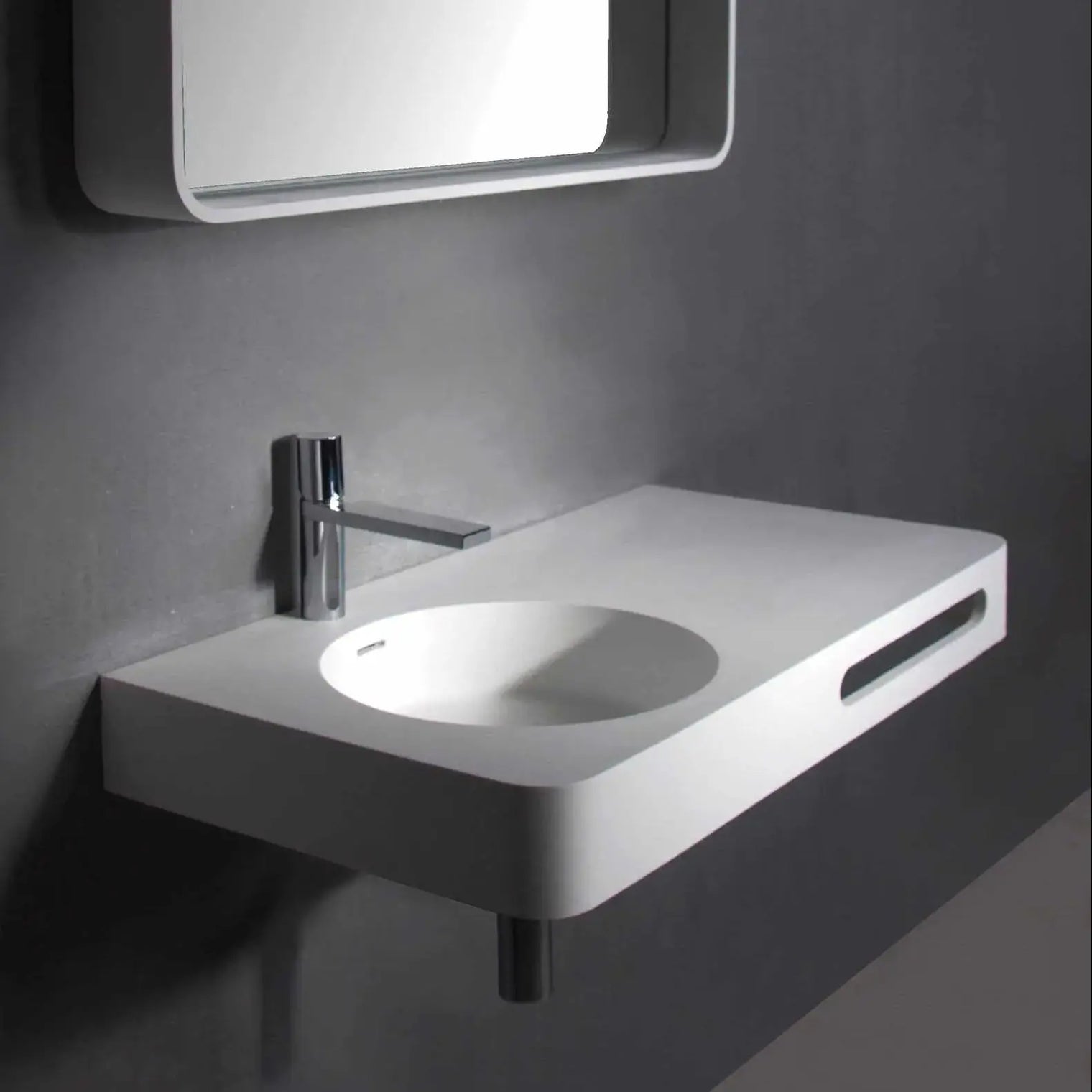 Cirque WM 90L-WALL MOUNT WASHBASINS-訂造一體無縫洗手盆,Tailor made Washbasins,waterbasin hk, 浴室物料,浴室裝修,訂造洗手盆,浴室翻新,Bathroomware ,Bespoke bathroom,浴室配件,訂造浴室潔具,訂造浴室傢俬,香港 浴室設計 公司,best custom bathroom furniture HK, Infinite Bath