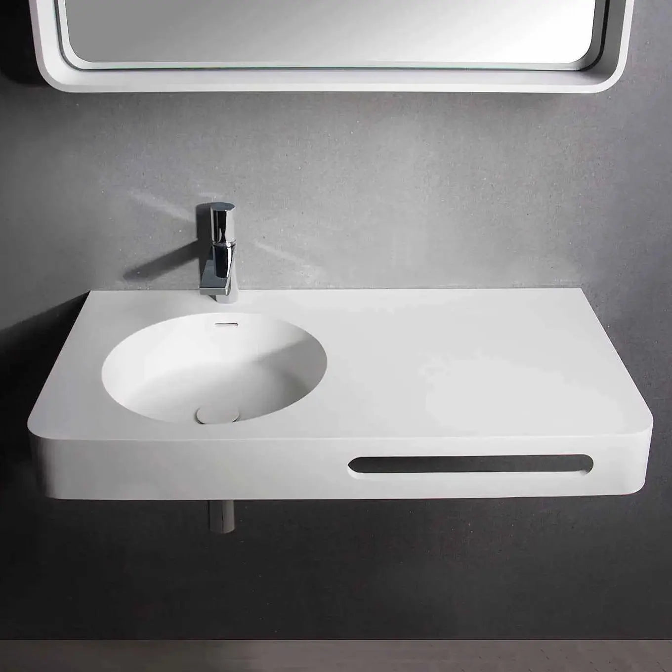 Cirque WM 90L-WALL MOUNT WASHBASINS-訂造一體無縫洗手盆,Tailor made Washbasins,waterbasin hk, 浴室物料,浴室裝修,訂造洗手盆,浴室翻新,Bathroomware ,Bespoke bathroom,浴室配件,訂造浴室潔具,訂造浴室傢俬,香港 浴室設計 公司,best custom bathroom furniture HK, Infinite Bath