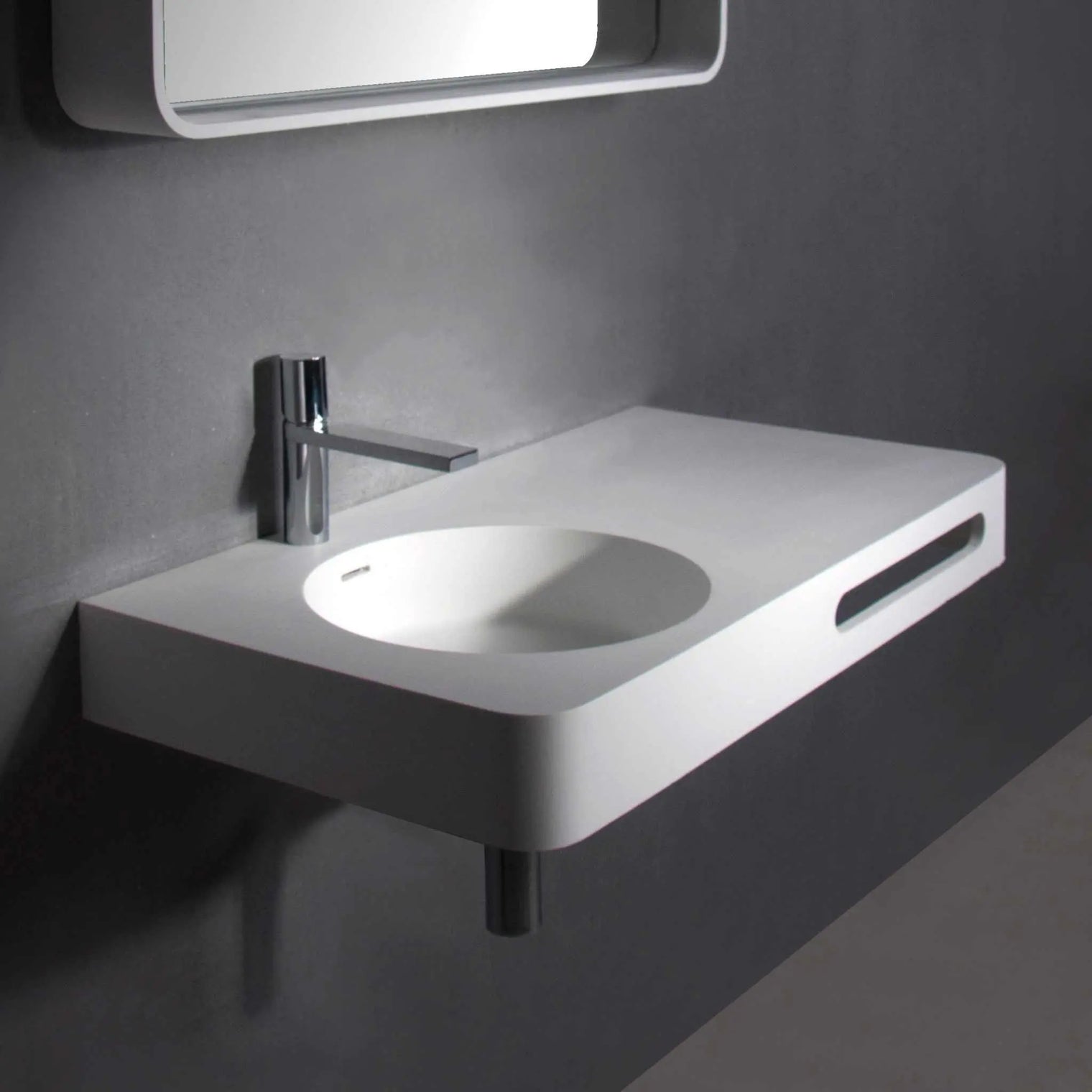 Cirque WM 90L-WALL MOUNT WASHBASINS-訂造一體無縫洗手盆,Tailor made Washbasins,waterbasin hk, 浴室物料,浴室裝修,訂造洗手盆,浴室翻新,Bathroomware ,Bespoke bathroom,浴室配件,訂造浴室潔具,訂造浴室傢俬,香港 浴室設計 公司,best custom bathroom furniture HK, Infinite Bath