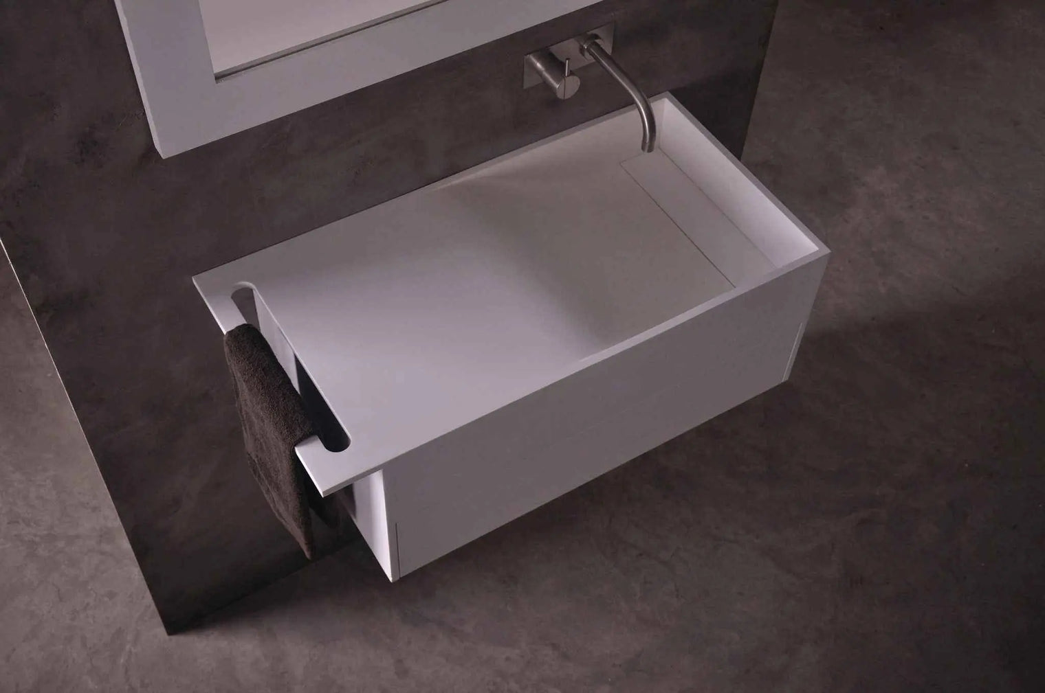 Christianssand WM 80R w/Drawer-WALL MOUNT WASHBASINS-訂造一體無縫洗手盆,Tailor made Washbasins,waterbasin hk, 浴室物料,浴室裝修,訂造洗手盆,浴室翻新,Bathroomware ,Bespoke bathroom,浴室配件,訂造浴室潔具,訂造浴室傢俬,香港 浴室設計 公司,best custom bathroom furniture HK, Infinite Bath