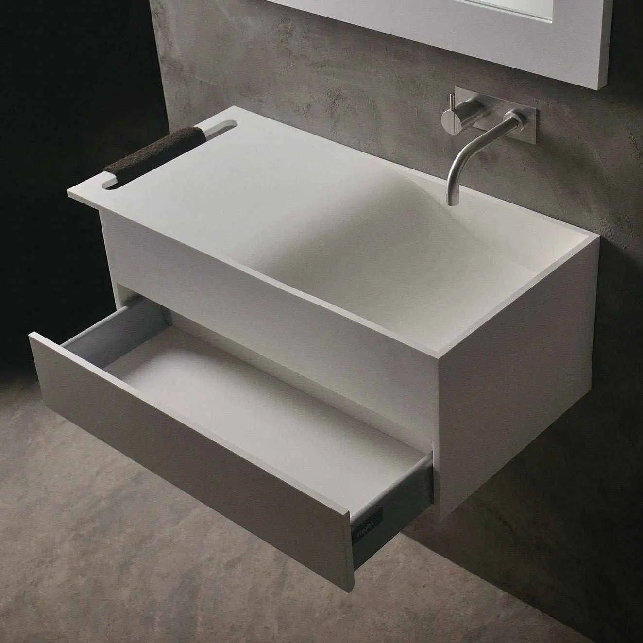 Christianssand WM 80R w/Drawer-WALL MOUNT WASHBASINS-訂造一體無縫洗手盆,Tailor made Washbasins,waterbasin hk, 浴室物料,浴室裝修,訂造洗手盆,浴室翻新,Bathroomware ,Bespoke bathroom,浴室配件,訂造浴室潔具,訂造浴室傢俬,香港 浴室設計 公司,best custom bathroom furniture HK, Infinite Bath