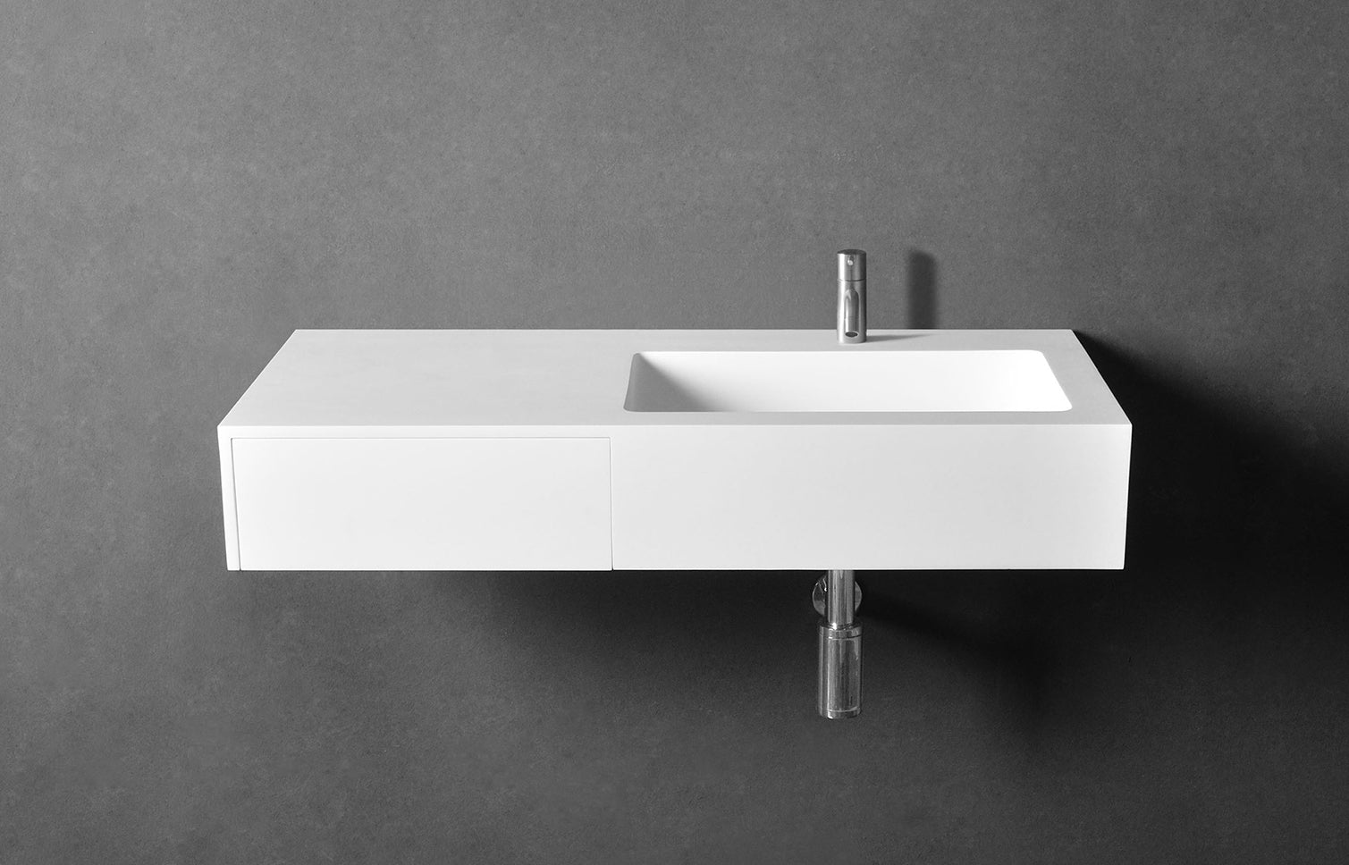 Vesta WM 90R w/Drawer-WALL MOUNT WASHBASINS-訂造一體無縫洗手盆,Tailor made Washbasins,waterbasin hk, 浴室物料,浴室裝修,訂造洗手盆,浴室翻新,Bathroomware ,Bespoke bathroom,浴室配件,訂造浴室潔具,訂造浴室傢俬,香港 浴室設計 公司,best custom bathroom furniture HK, Infinite Bath