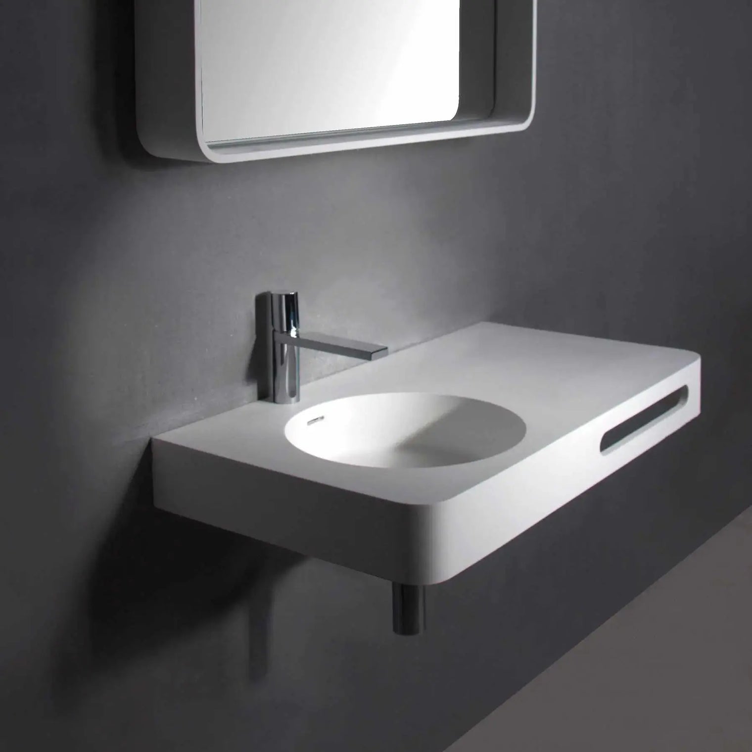 Cirque WM 75L with Towel Bar-WALL MOUNT WASHBASINS-訂造一體無縫洗手盆,Tailor made Washbasins,waterbasin hk, 浴室物料,浴室裝修,訂造洗手盆,浴室翻新,Bathroomware ,Bespoke bathroom,浴室配件,訂造浴室潔具,訂造浴室傢俬,香港 浴室設計 公司,best custom bathroom furniture HK, Infinite Bath