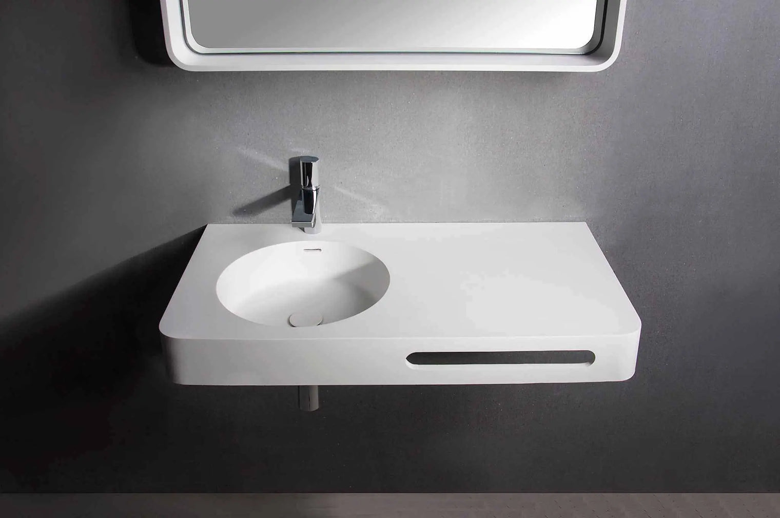 Cirque WM 75L with Towel Bar-WALL MOUNT WASHBASINS-訂造一體無縫洗手盆,Tailor made Washbasins,waterbasin hk, 浴室物料,浴室裝修,訂造洗手盆,浴室翻新,Bathroomware ,Bespoke bathroom,浴室配件,訂造浴室潔具,訂造浴室傢俬,香港 浴室設計 公司,best custom bathroom furniture HK, Infinite Bath