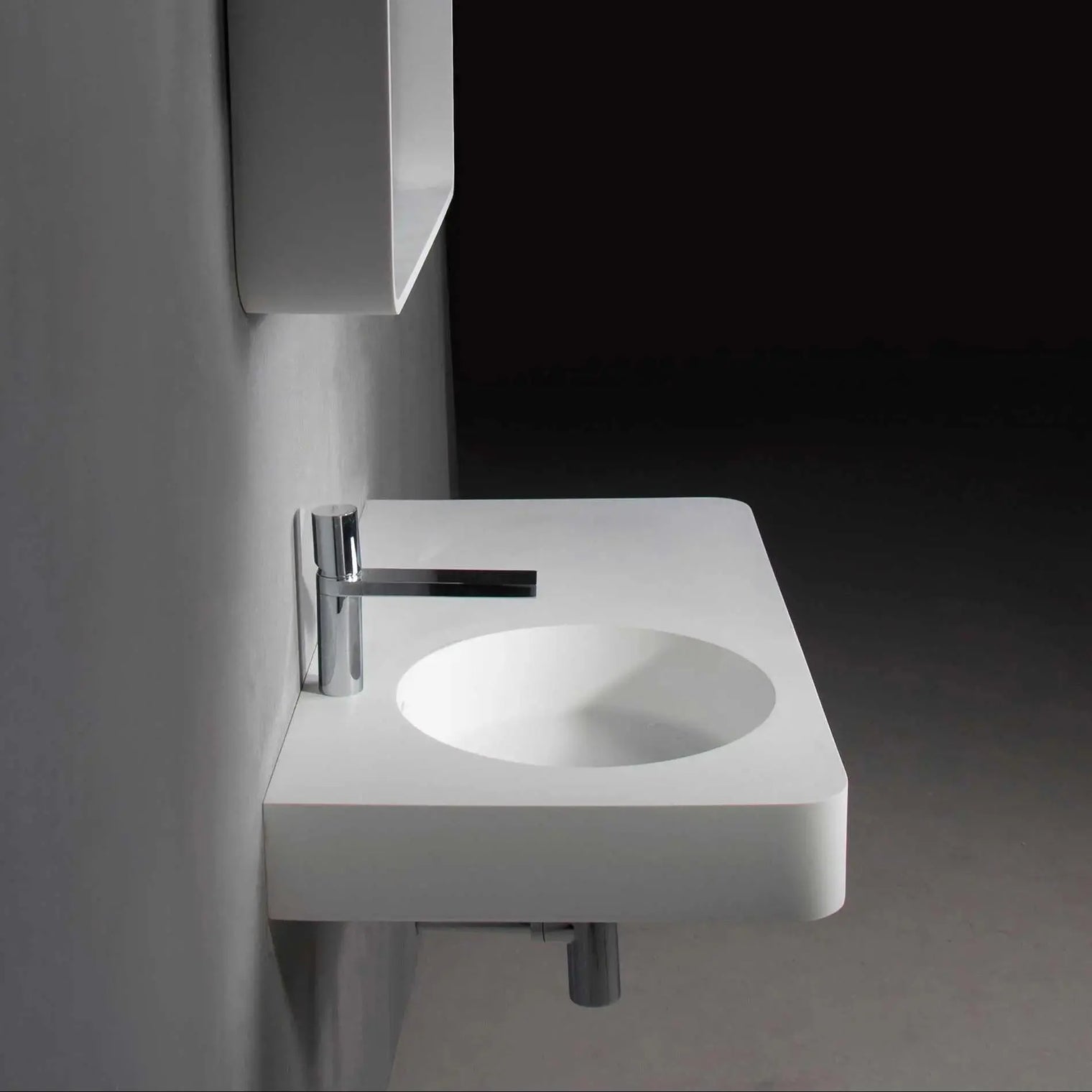 Cirque WM 75L with Towel Bar-WALL MOUNT WASHBASINS-訂造一體無縫洗手盆,Tailor made Washbasins,waterbasin hk, 浴室物料,浴室裝修,訂造洗手盆,浴室翻新,Bathroomware ,Bespoke bathroom,浴室配件,訂造浴室潔具,訂造浴室傢俬,香港 浴室設計 公司,best custom bathroom furniture HK, Infinite Bath