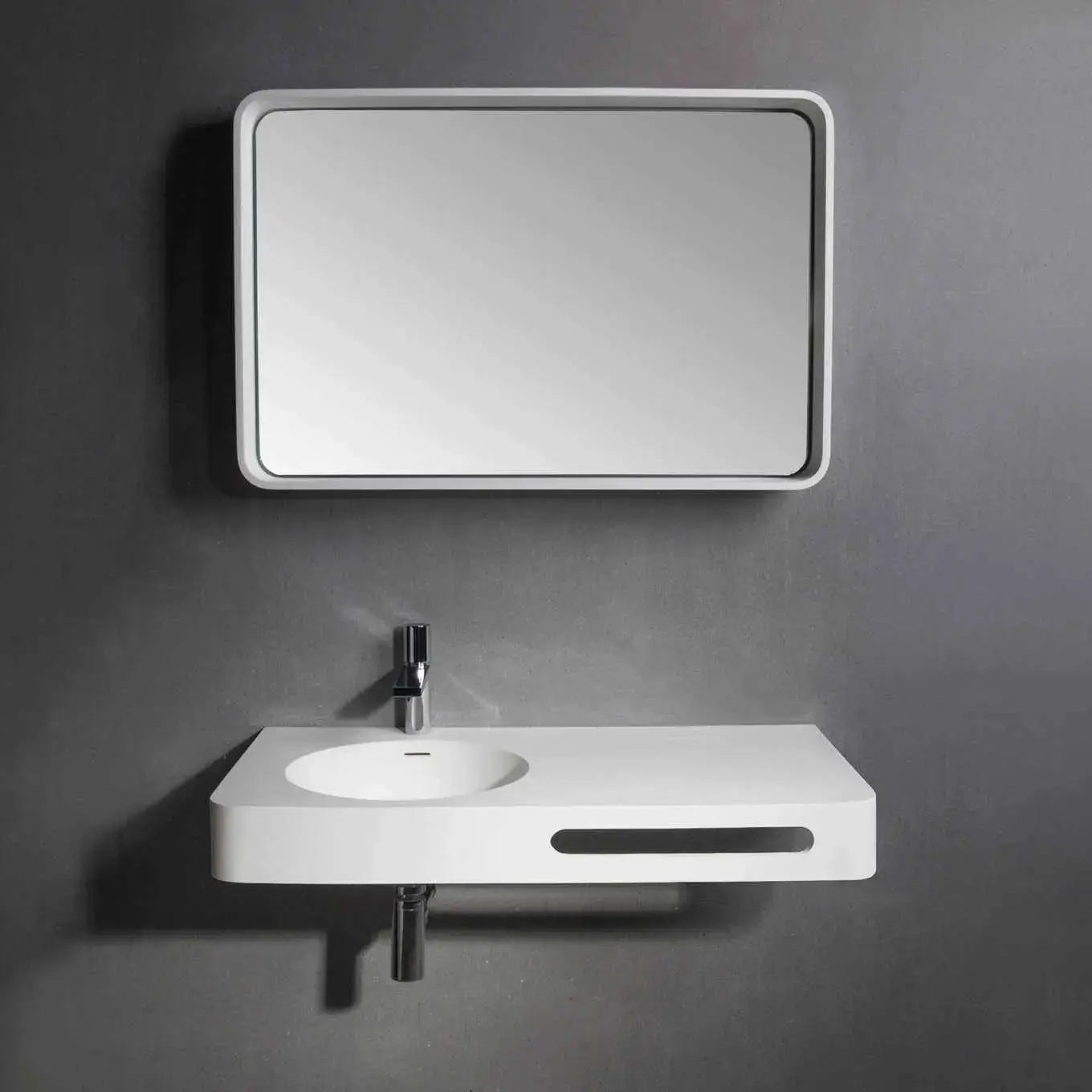 Cirque WM 75L with Towel Bar-WALL MOUNT WASHBASINS-訂造一體無縫洗手盆,Tailor made Washbasins,waterbasin hk, 浴室物料,浴室裝修,訂造洗手盆,浴室翻新,Bathroomware ,Bespoke bathroom,浴室配件,訂造浴室潔具,訂造浴室傢俬,香港 浴室設計 公司,best custom bathroom furniture HK, Infinite Bath