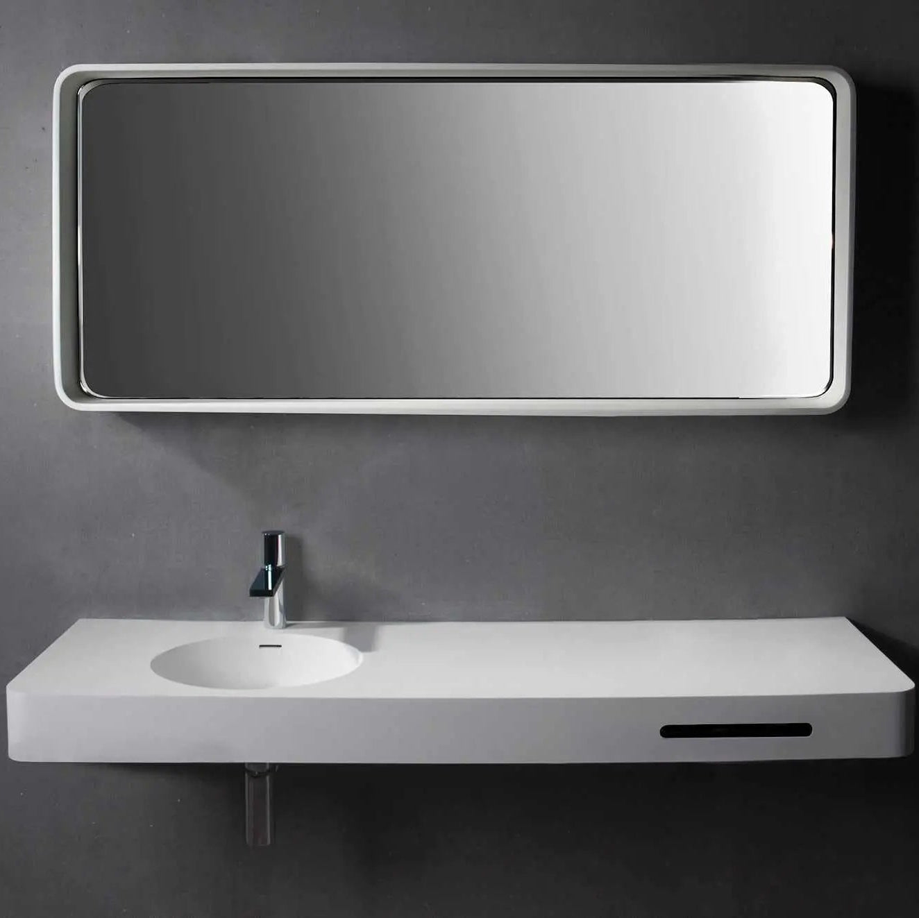 Cirque WM 120L with Towel Bar-WALL MOUNT WASHBASINS-訂造一體無縫洗手盆,Tailor made Washbasins,waterbasin hk, 浴室物料,浴室裝修,訂造洗手盆,浴室翻新,Bathroomware ,Bespoke bathroom,浴室配件,訂造浴室潔具,訂造浴室傢俬,香港 浴室設計 公司,best custom bathroom furniture HK, Infinite Bath