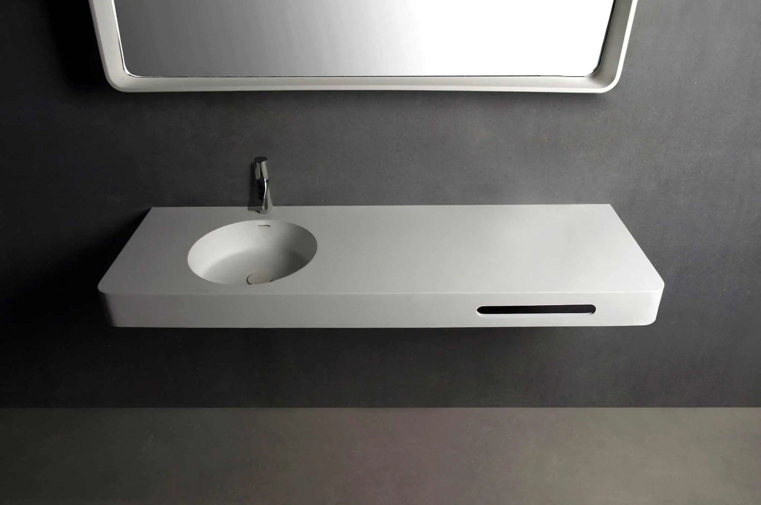 Cirque WM 120L with Towel Bar-WALL MOUNT WASHBASINS-訂造一體無縫洗手盆,Tailor made Washbasins,waterbasin hk, 浴室物料,浴室裝修,訂造洗手盆,浴室翻新,Bathroomware ,Bespoke bathroom,浴室配件,訂造浴室潔具,訂造浴室傢俬,香港 浴室設計 公司,best custom bathroom furniture HK, Infinite Bath