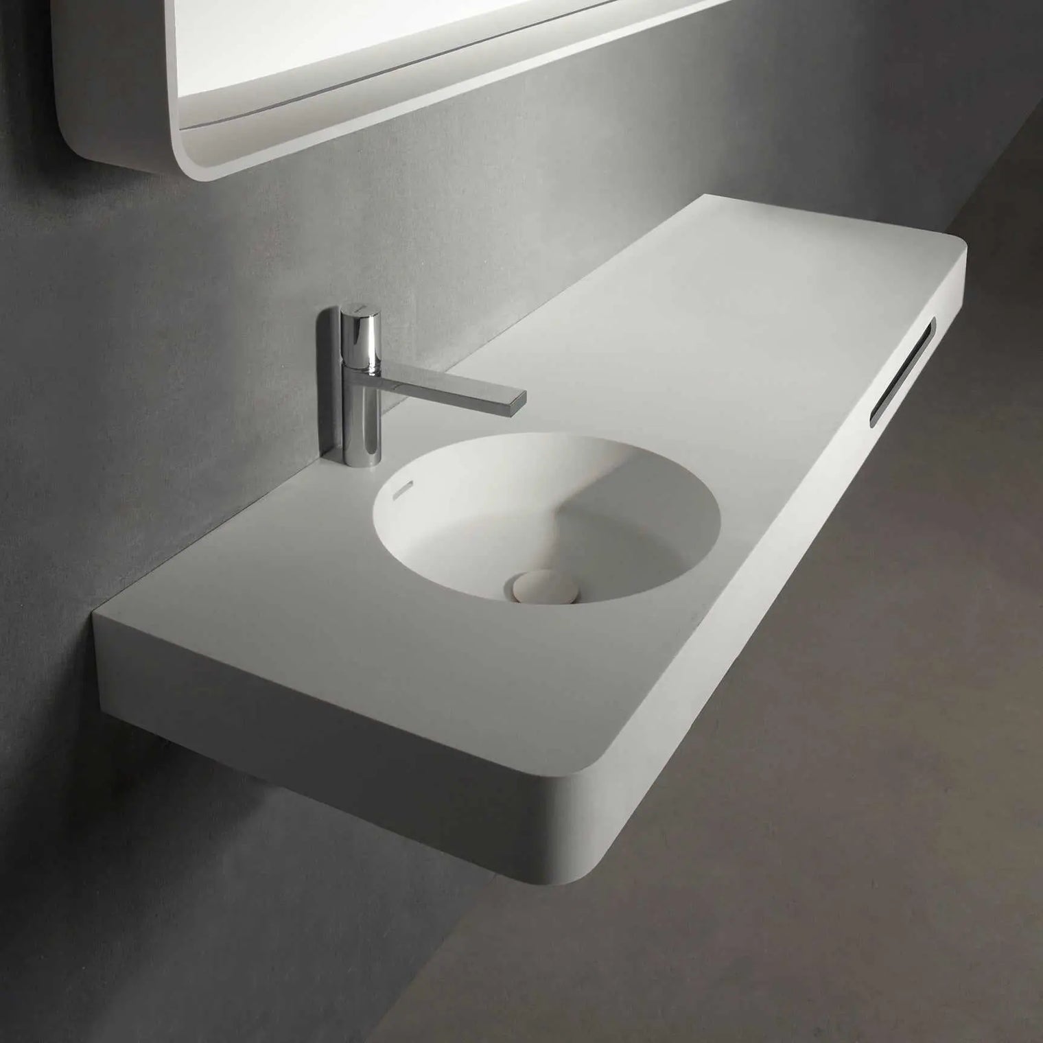 Cirque WM 120L with Towel Bar-WALL MOUNT WASHBASINS-訂造一體無縫洗手盆,Tailor made Washbasins,waterbasin hk, 浴室物料,浴室裝修,訂造洗手盆,浴室翻新,Bathroomware ,Bespoke bathroom,浴室配件,訂造浴室潔具,訂造浴室傢俬,香港 浴室設計 公司,best custom bathroom furniture HK, Infinite Bath