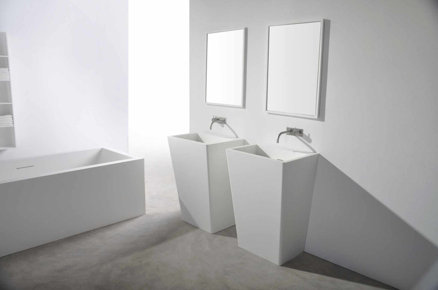pedestal basin Salina P 55-PEDESTAL WASHBASINS-訂造一體無縫洗手盆,Tailor made Washbasins,waterbasin hk, 浴室物料,浴室裝修,訂造洗手盆,浴室翻新,Bathroomware ,Bespoke bathroom,浴室配件,訂造浴室潔具,訂造浴室傢俬,香港 浴室設計 公司,best custom bathroom furniture HK, Infinite Bath