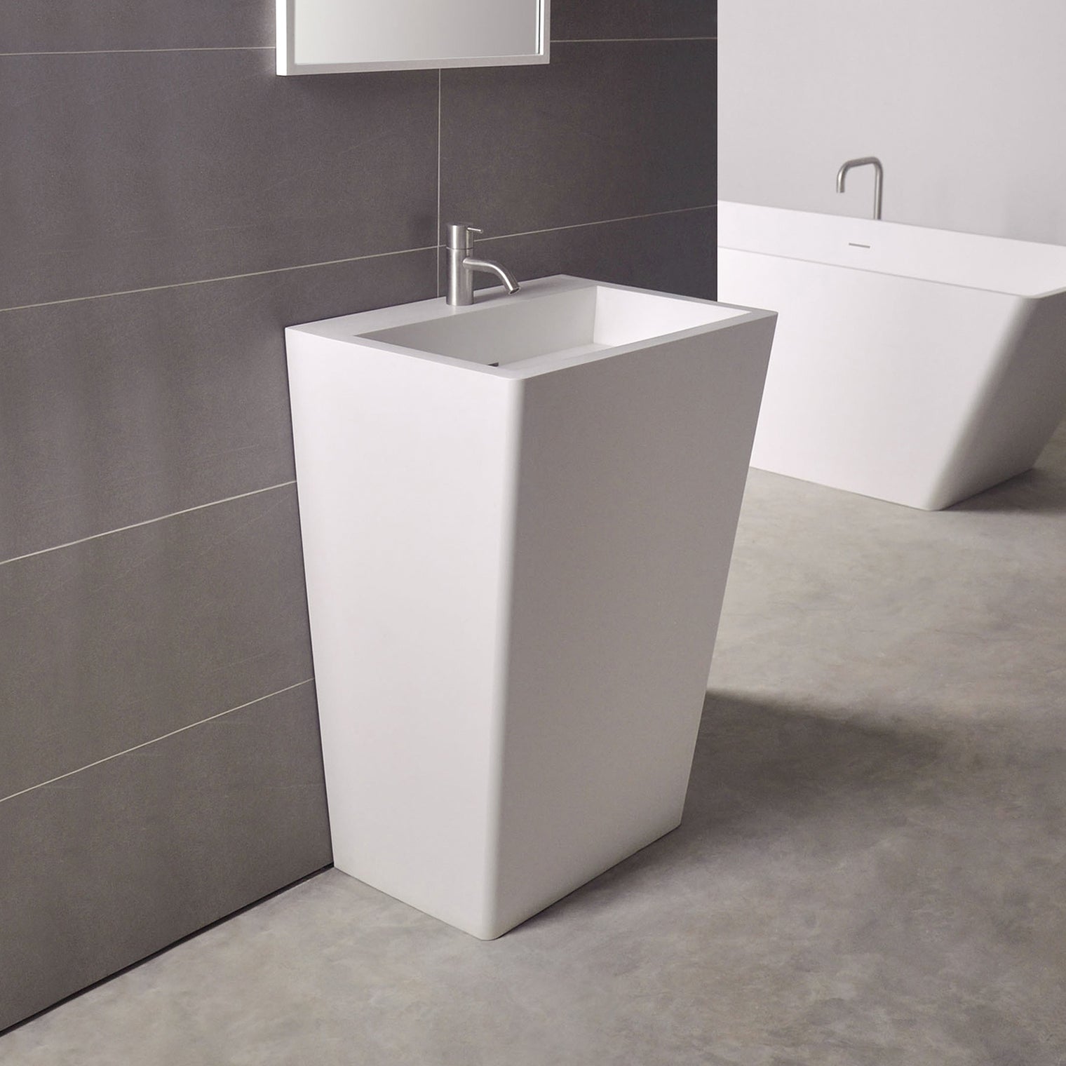 pedestal basin Salina P 55-PEDESTAL WASHBASINS-訂造一體無縫洗手盆,Tailor made Washbasins,waterbasin hk, 浴室物料,浴室裝修,訂造洗手盆,浴室翻新,Bathroomware ,Bespoke bathroom,浴室配件,訂造浴室潔具,訂造浴室傢俬,香港 浴室設計 公司,best custom bathroom furniture HK, Infinite Bath