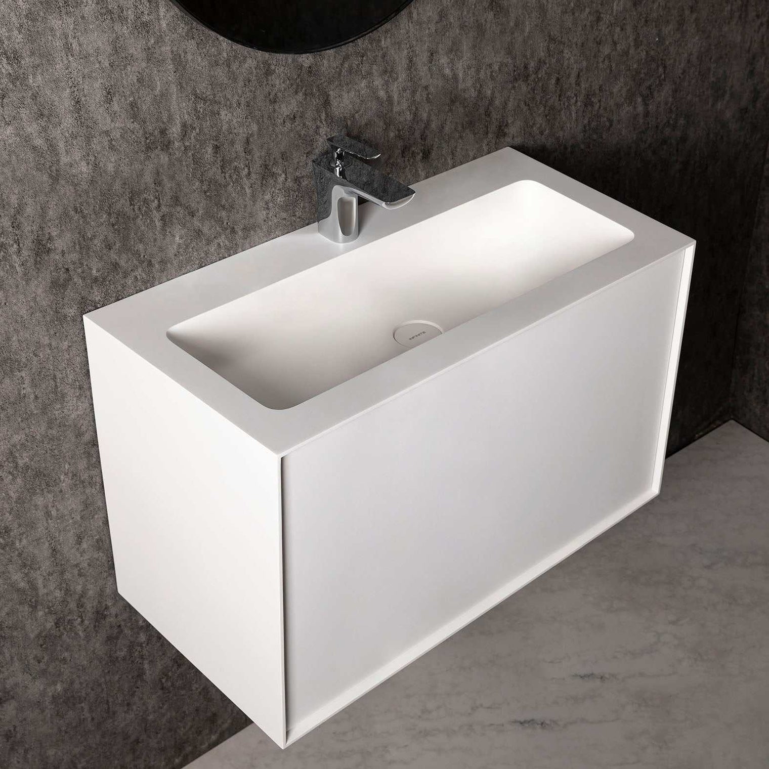 Vesta WM 80 w/Drawer-WALL MOUNT WASHBASINS-訂造一體無縫洗手盆,Tailor made Washbasins,waterbasin hk, 浴室物料,浴室裝修,訂造洗手盆,浴室翻新,Bathroomware ,Bespoke bathroom,浴室配件,訂造浴室潔具,訂造浴室傢俬,香港 浴室設計 公司,best custom bathroom furniture HK, Infinite Bath