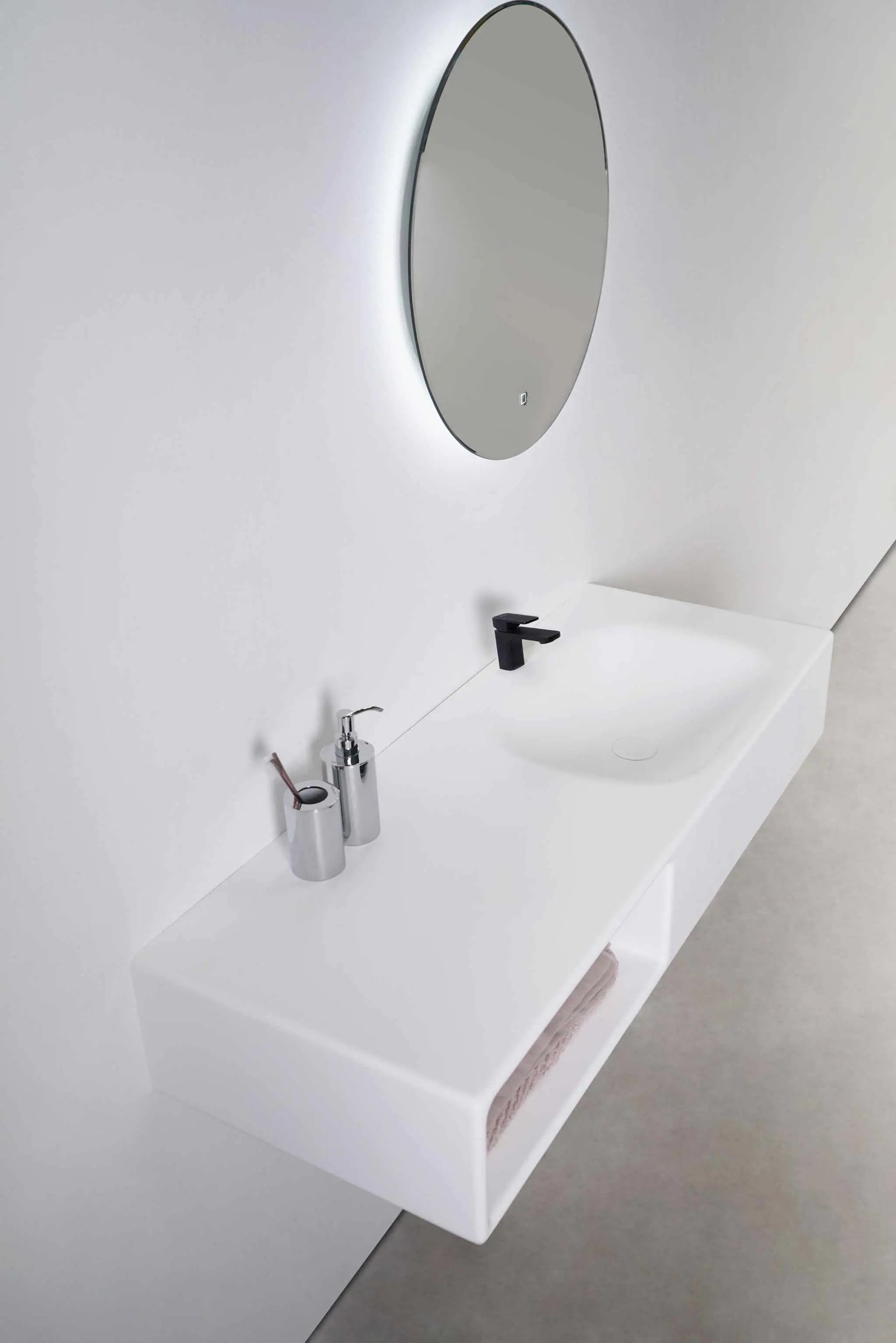 Spio WM 100R w/Shelf-WALL MOUNT WASHBASINS-訂造一體無縫洗手盆,Tailor made Washbasins,waterbasin hk, 浴室物料,浴室裝修,訂造洗手盆,浴室翻新,Bathroomware ,Bespoke bathroom,浴室配件,訂造浴室潔具,訂造浴室傢俬,香港 浴室設計 公司,best custom bathroom furniture HK, Infinite Bath