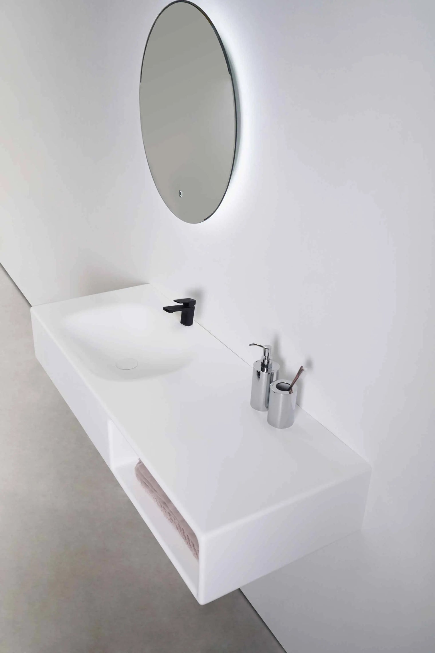 Spio WM 120L w/Shelf-WALL MOUNT WASHBASINS-訂造一體無縫洗手盆,Tailor made Washbasins,waterbasin hk, 浴室物料,浴室裝修,訂造洗手盆,浴室翻新,Bathroomware ,Bespoke bathroom,浴室配件,訂造浴室潔具,訂造浴室傢俬,香港 浴室設計 公司,best custom bathroom furniture HK, Infinite Bath