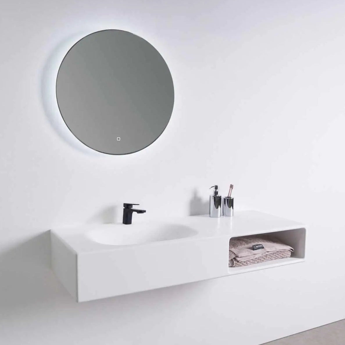 Spio WM 120L w/Shelf-WALL MOUNT WASHBASINS-訂造一體無縫洗手盆,Tailor made Washbasins,waterbasin hk, 浴室物料,浴室裝修,訂造洗手盆,浴室翻新,Bathroomware ,Bespoke bathroom,浴室配件,訂造浴室潔具,訂造浴室傢俬,香港 浴室設計 公司,best custom bathroom furniture HK, Infinite Bath