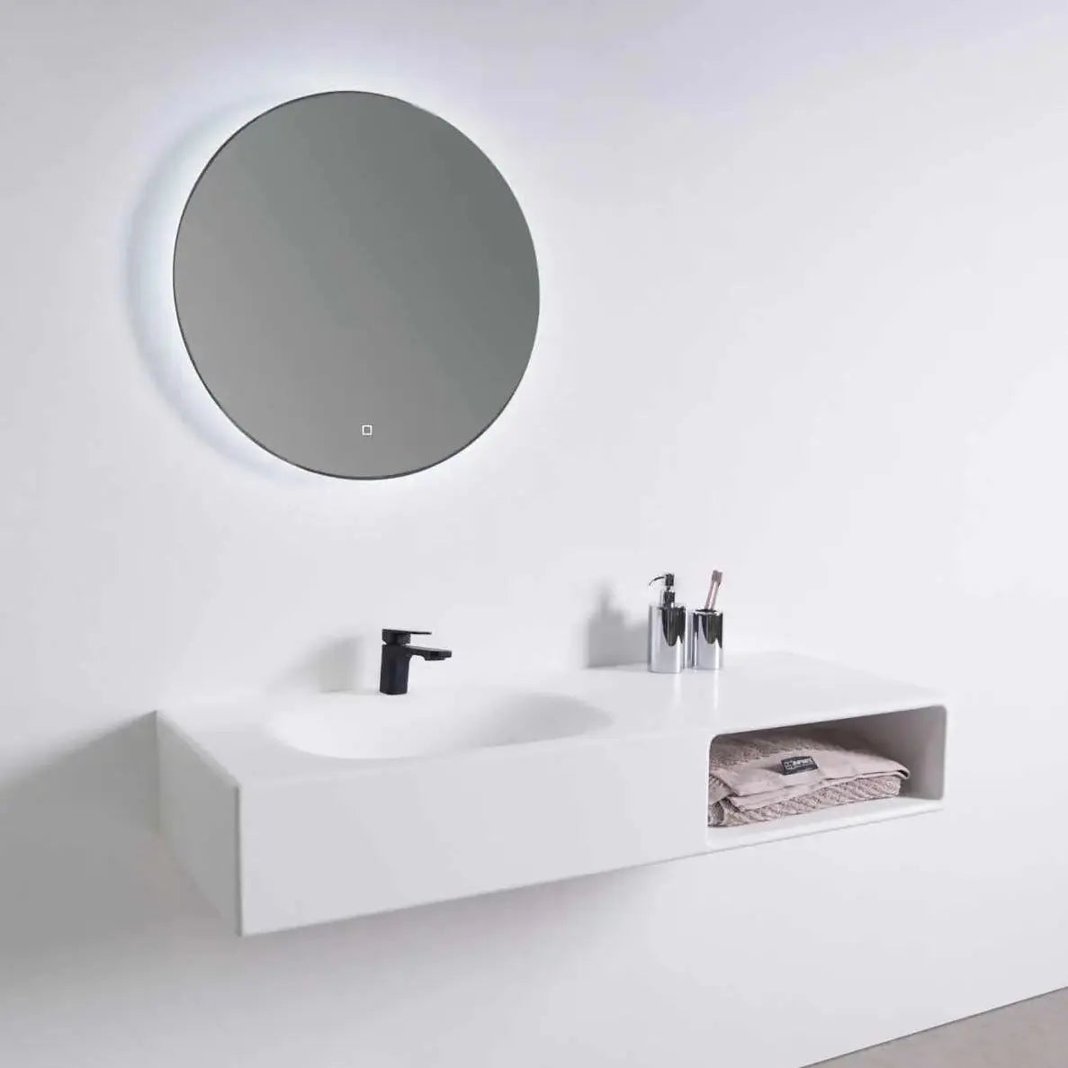 Spio WM 120L w/Shelf-WALL MOUNT WASHBASINS-訂造一體無縫洗手盆,Tailor made Washbasins,waterbasin hk, 浴室物料,浴室裝修,訂造洗手盆,浴室翻新,Bathroomware ,Bespoke bathroom,浴室配件,訂造浴室潔具,訂造浴室傢俬,香港 浴室設計 公司,best custom bathroom furniture HK, Infinite Bath