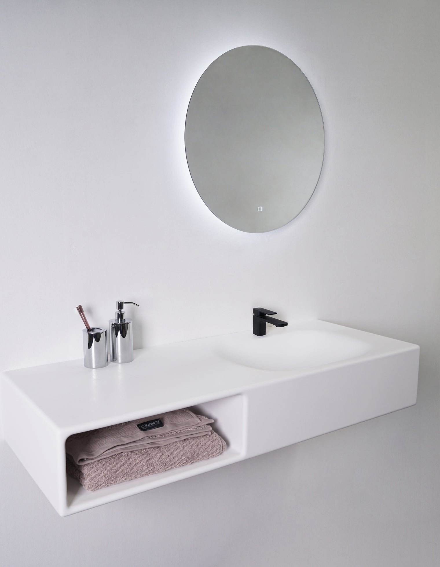 Spio WM 120R w/Shelf-WALL MOUNT WASHBASINS-訂造一體無縫洗手盆,Tailor made Washbasins,waterbasin hk, 浴室物料,浴室裝修,訂造洗手盆,浴室翻新,Bathroomware ,Bespoke bathroom,浴室配件,訂造浴室潔具,訂造浴室傢俬,香港 浴室設計 公司,best custom bathroom furniture HK, Infinite Bath