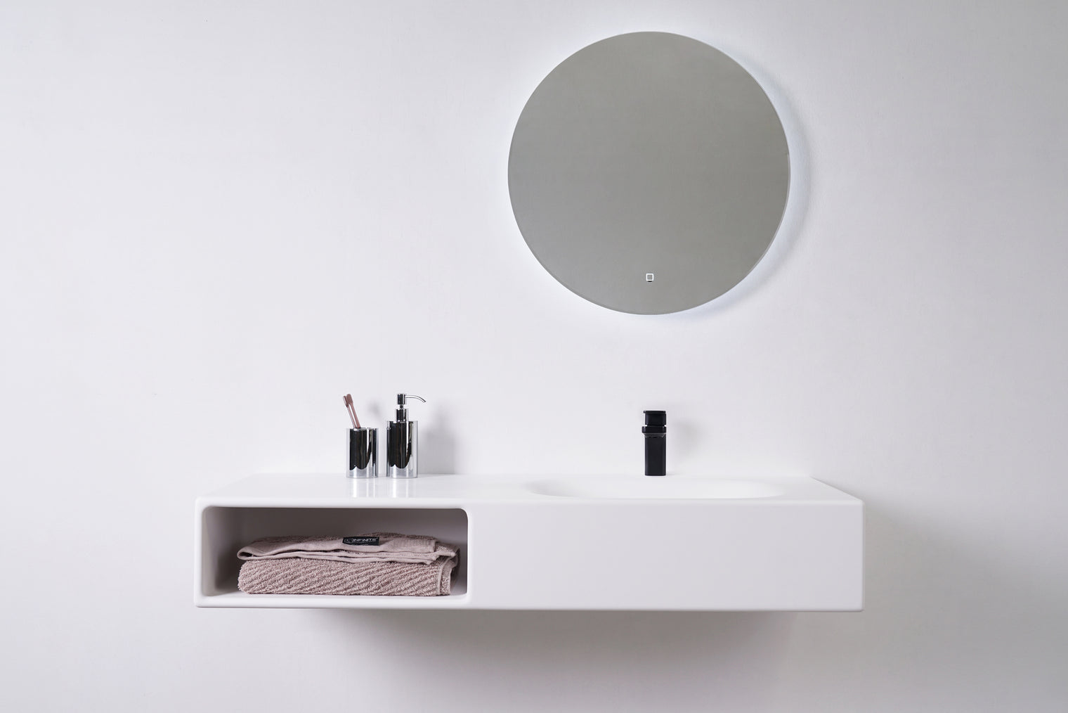 Spio WM 120R w/Shelf-WALL MOUNT WASHBASINS-訂造一體無縫洗手盆,Tailor made Washbasins,waterbasin hk, 浴室物料,浴室裝修,訂造洗手盆,浴室翻新,Bathroomware ,Bespoke bathroom,浴室配件,訂造浴室潔具,訂造浴室傢俬,香港 浴室設計 公司,best custom bathroom furniture HK, Infinite Bath