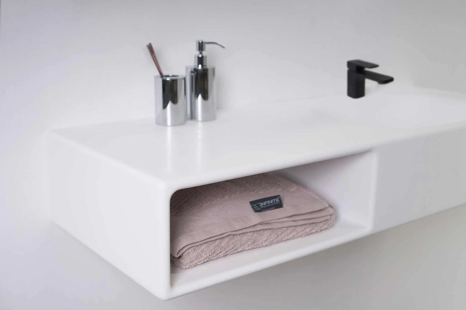 Spio WM 140R w/Shelf-WALL MOUNT WASHBASINS-訂造一體無縫洗手盆,Tailor made Washbasins,waterbasin hk, 浴室物料,浴室裝修,訂造洗手盆,浴室翻新,Bathroomware ,Bespoke bathroom,浴室配件,訂造浴室潔具,訂造浴室傢俬,香港 浴室設計 公司,best custom bathroom furniture HK, Infinite Bath